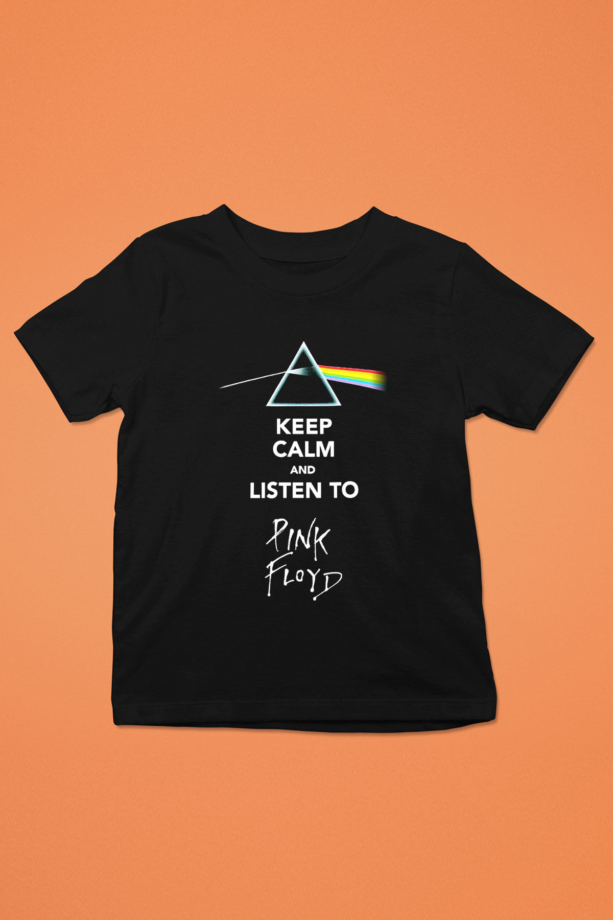 Pink Floyd Baskılı Siyah Unisex Çocuk Tişört