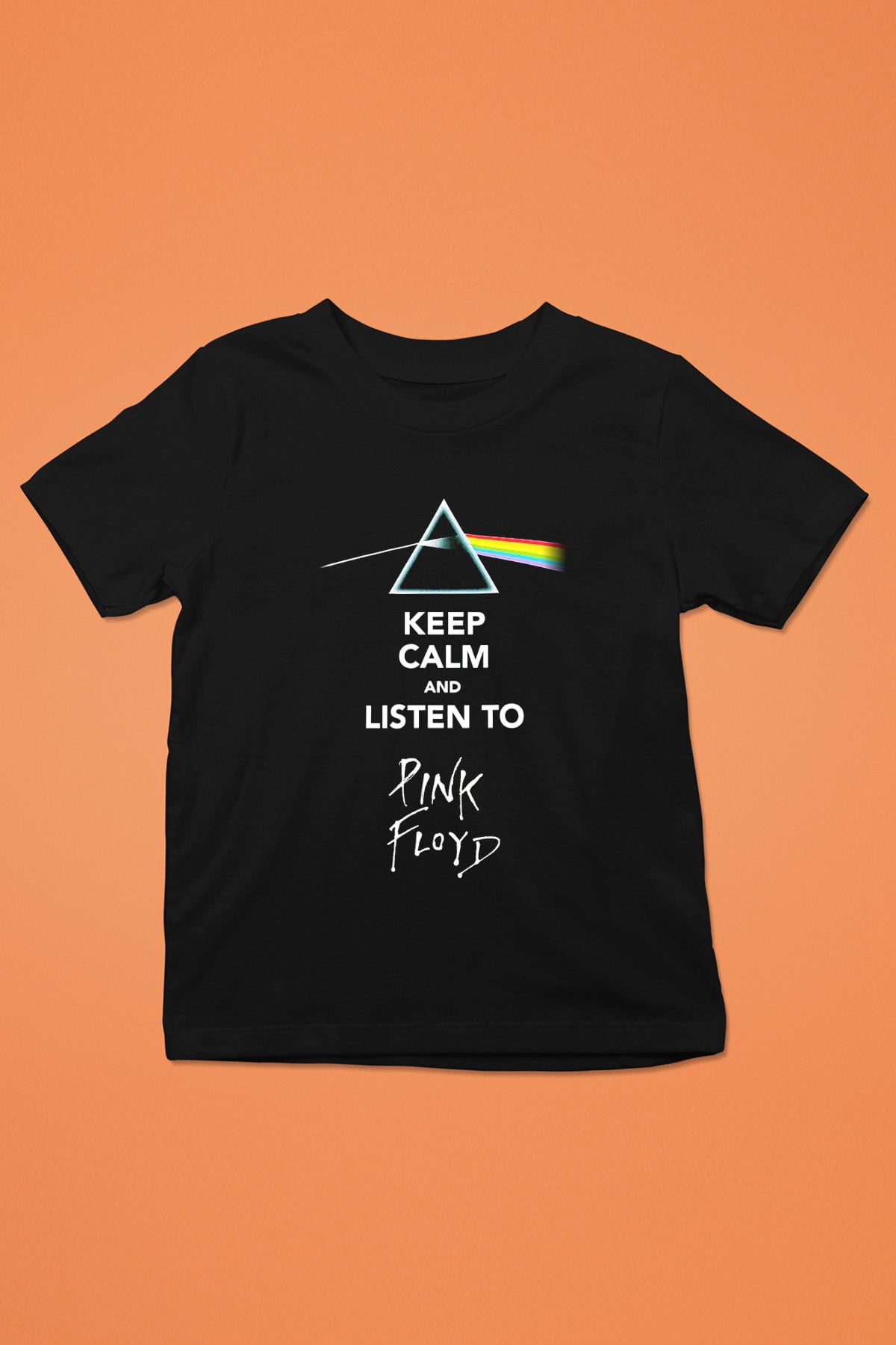 Pink Floyd Baskılı Siyah Unisex Çocuk Tişört