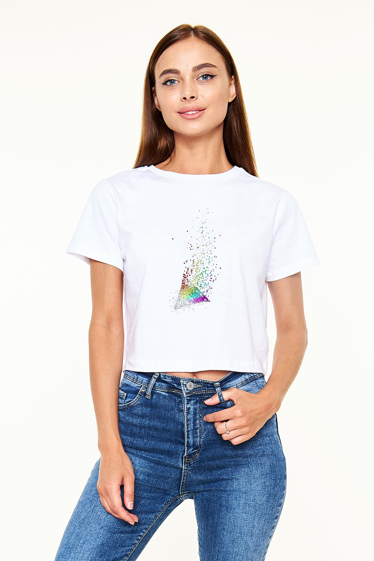 Pink Floyd Beyaz Croptop Tişört