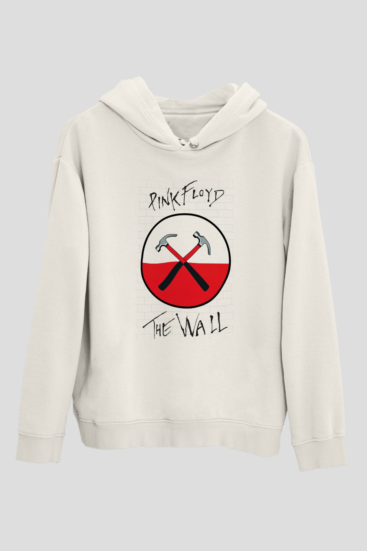 Pink Floyd Beyaz Unisex Kapşonlu Sweatshirt