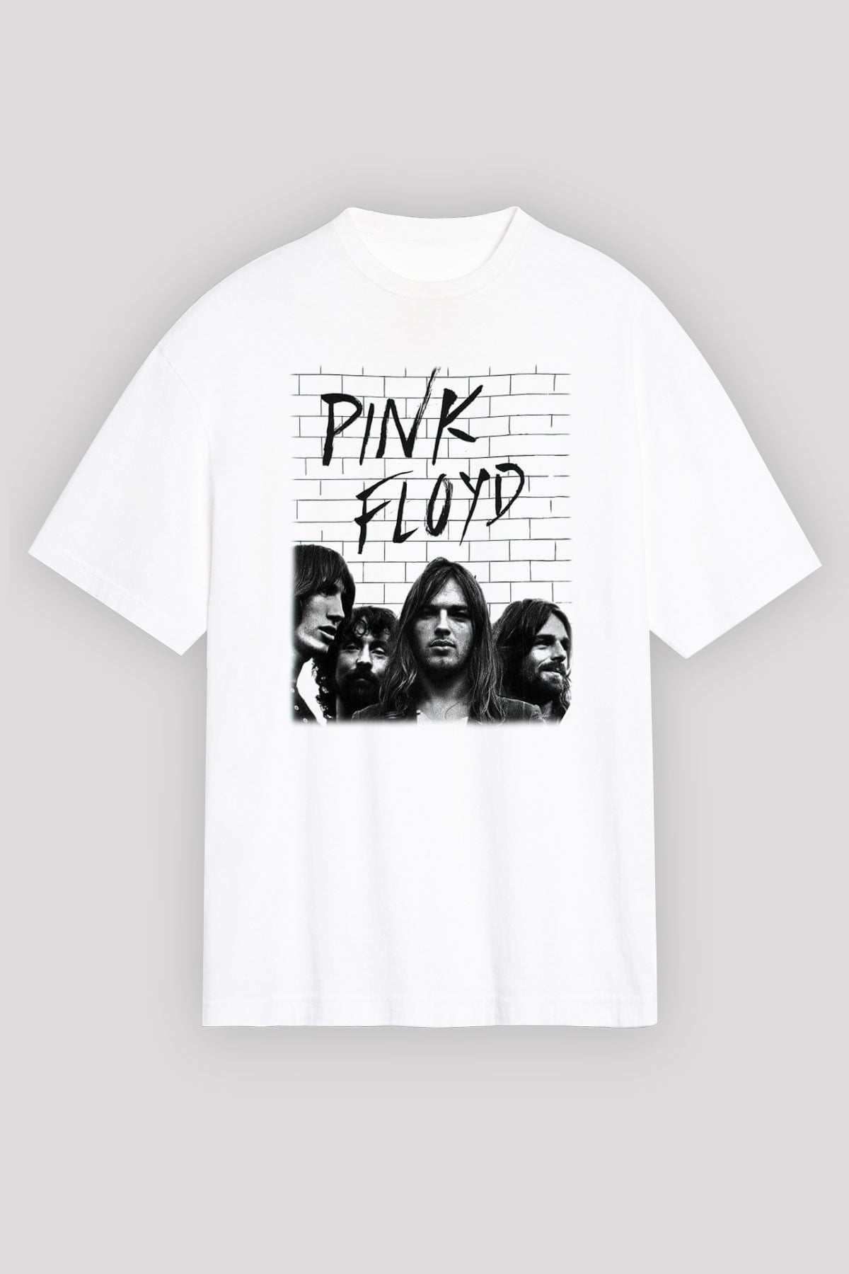 Pink Floyd Beyaz Unisex Oversize Tişört T-Shirt