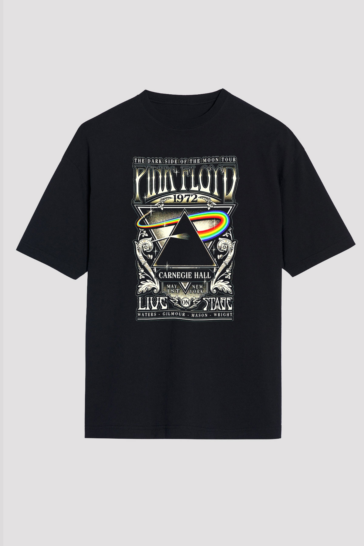 Pink Floyd Siyah Unisex Oversize Tişört T-Shirt