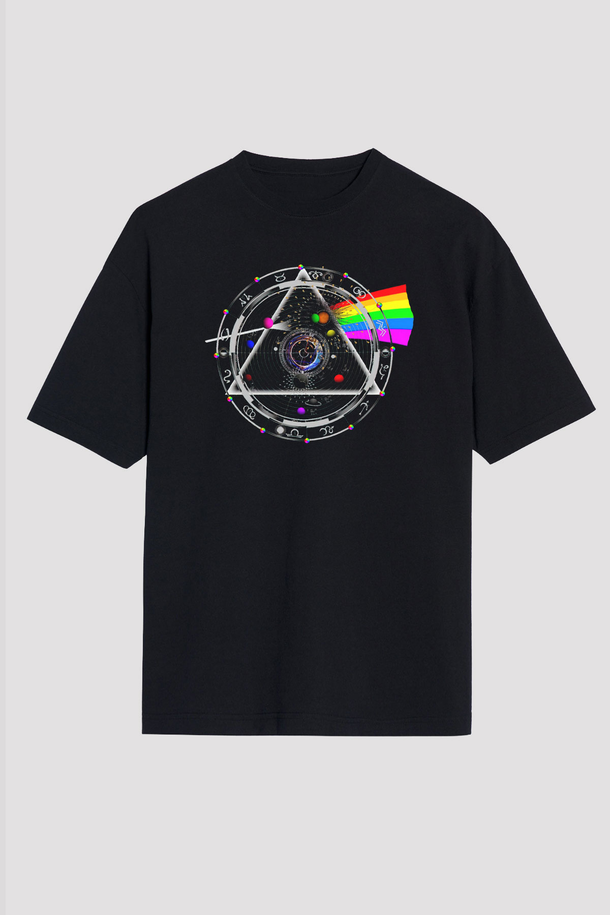 Pink Floyd Siyah Unisex Oversize Tişört T-Shirt