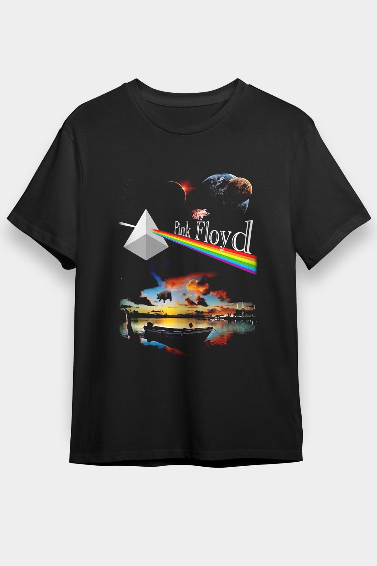 Pink Floyd Siyah Unisex Tişört T-Shirt - TişörtFabrikası
