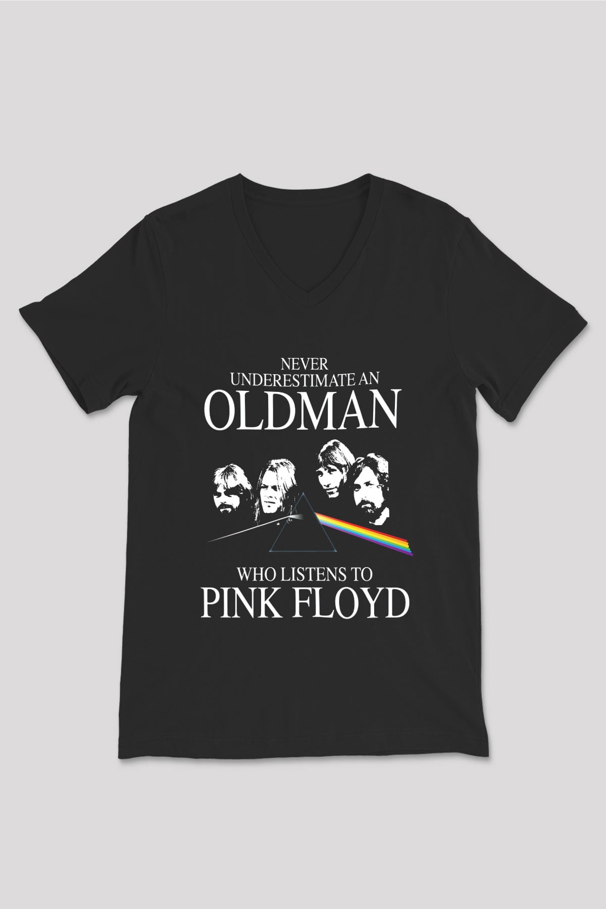 Pink Floyd Siyah Unisex V Yaka Tişört T-Shirt