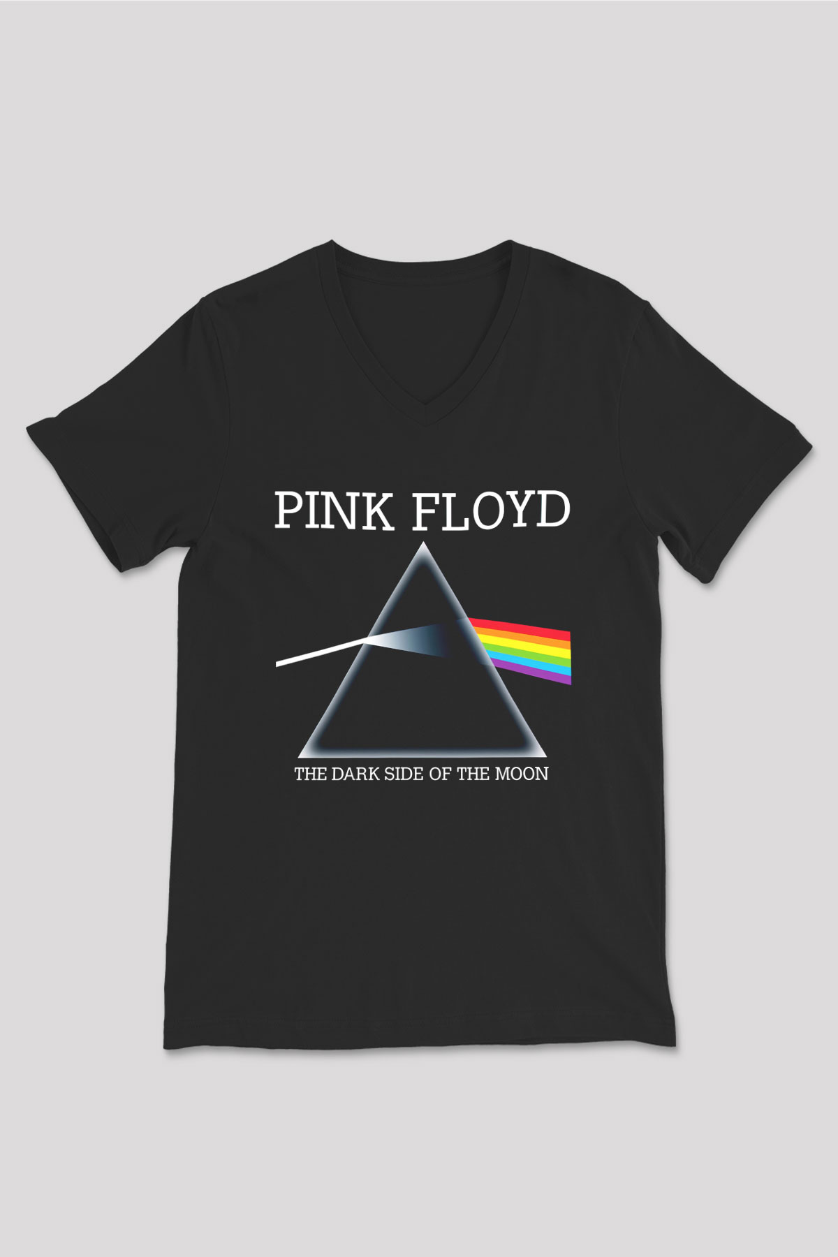 Pink Floyd Siyah Unisex V Yaka Tişört T-Shirt