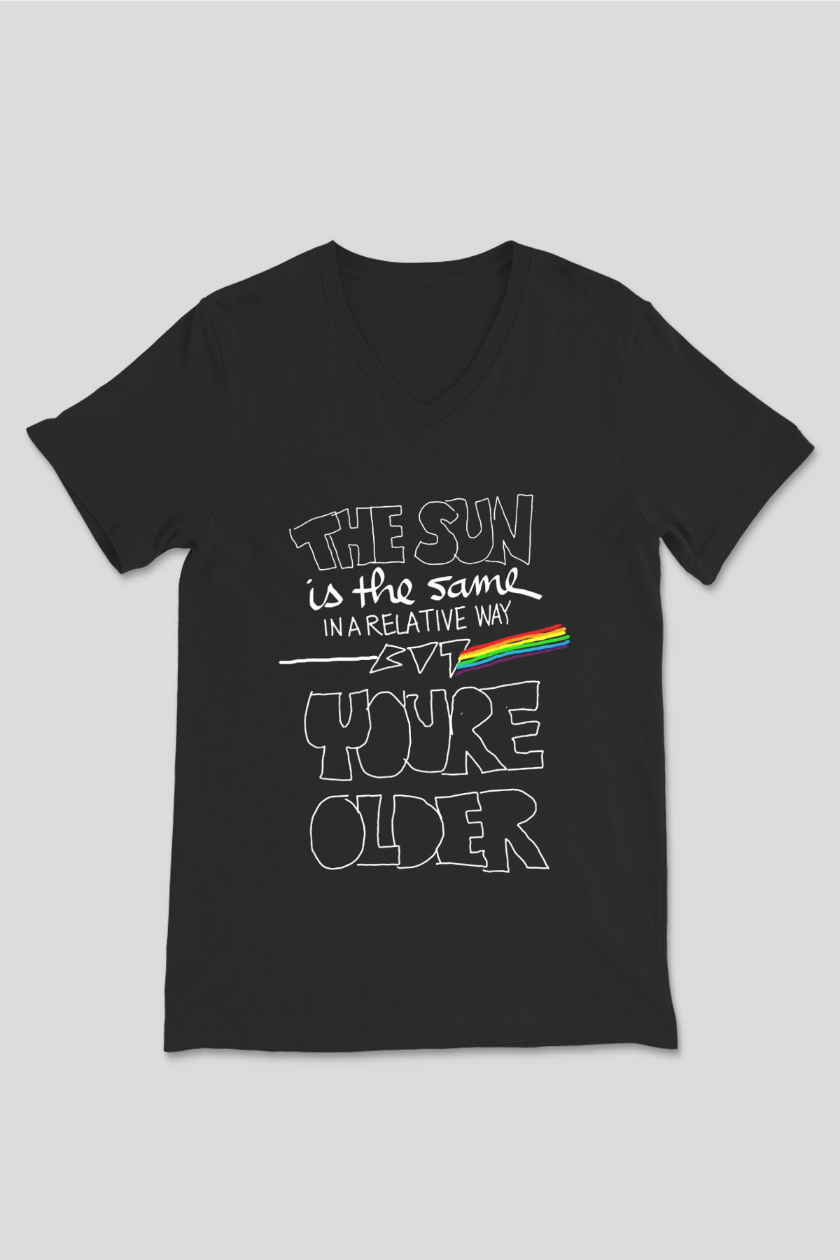 Pink Floyd The Sun Is The Same Siyah Unisex V Yaka Tişört T-Shirt