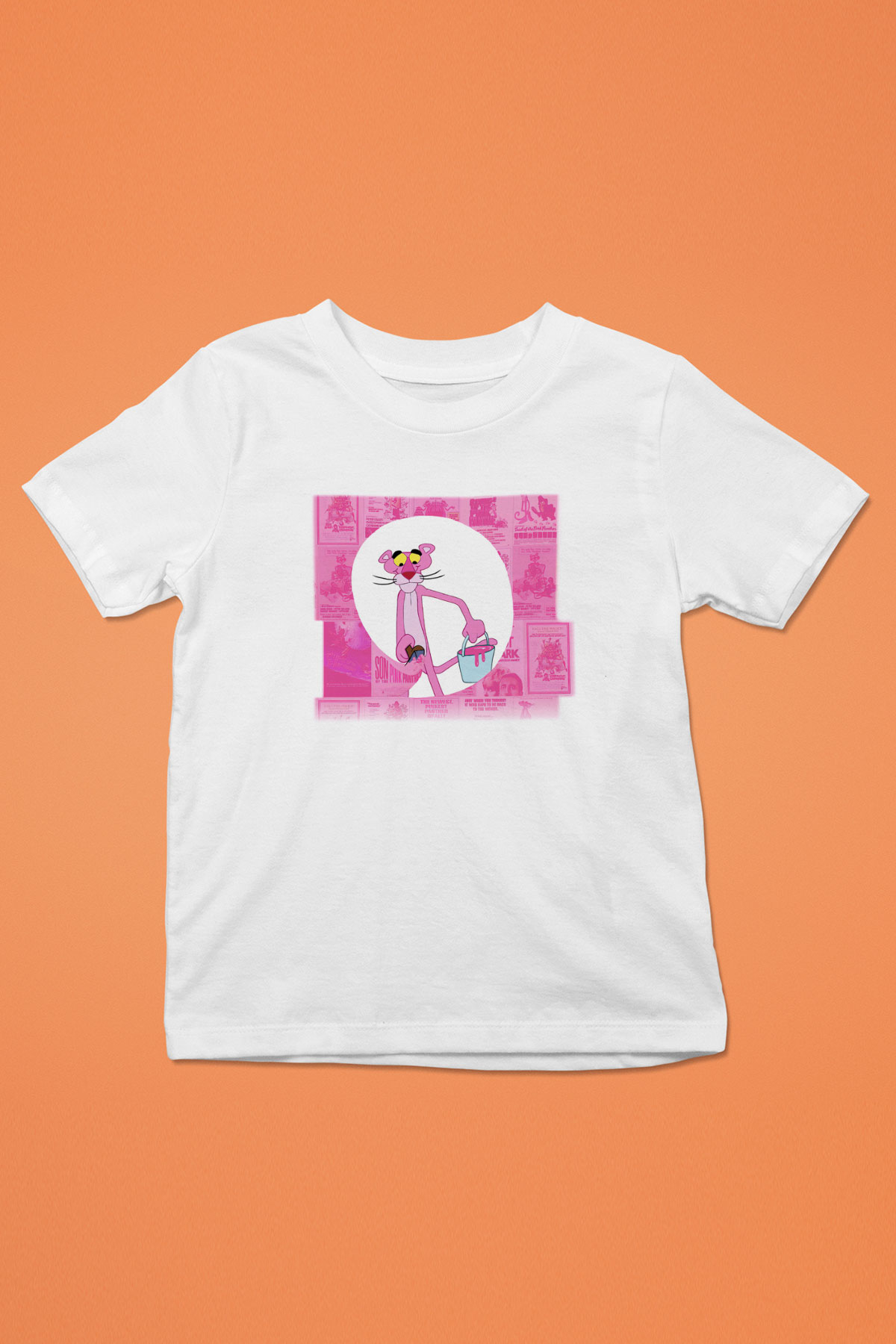 Pink Panther Baskılı Beyaz Unisex Çocuk Tişört