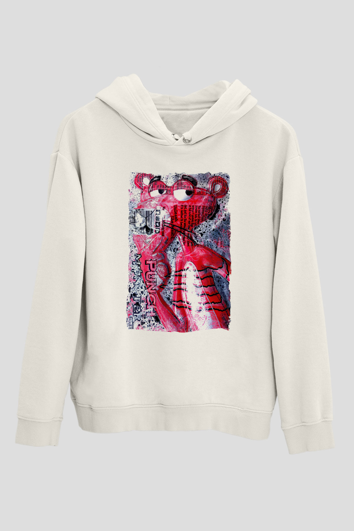 Pink Panther Beyaz Unisex Hoodie