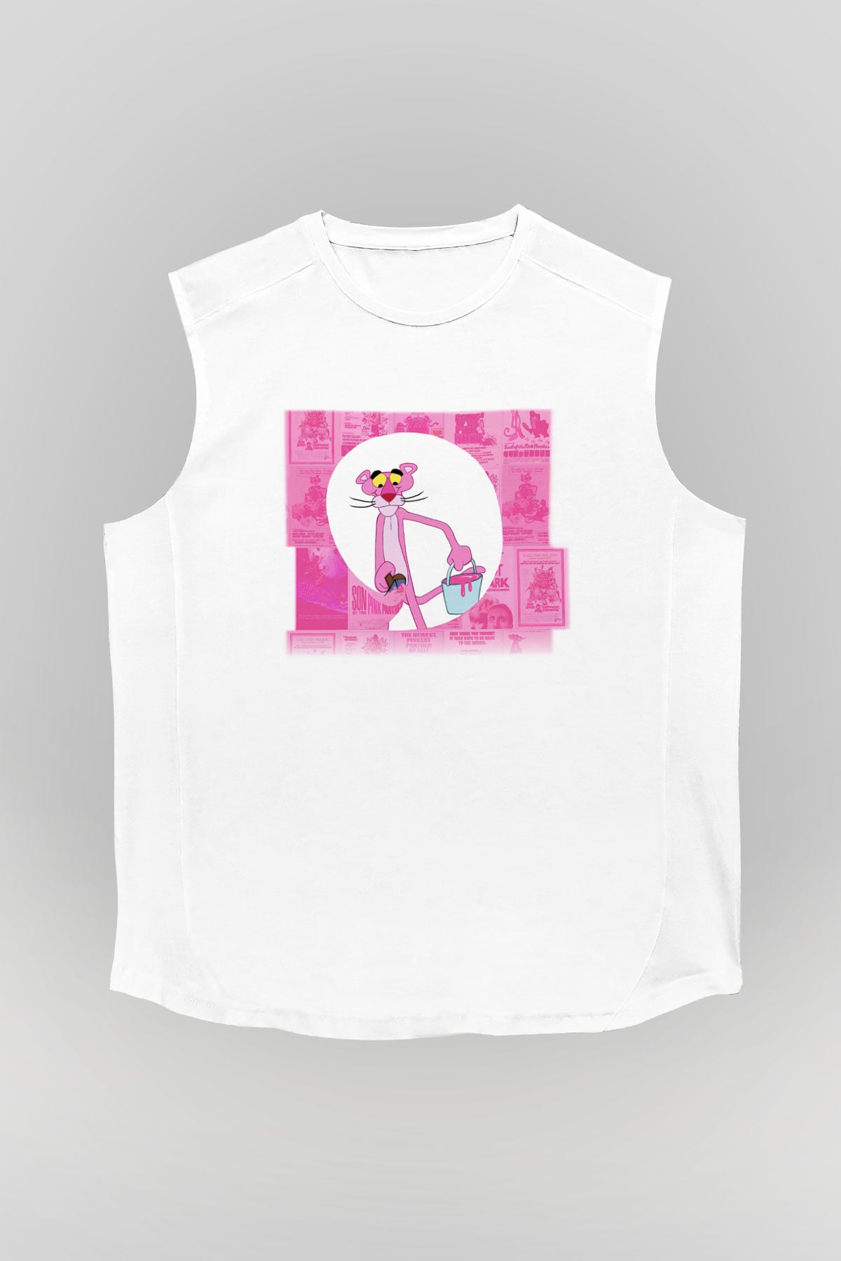 Pink Panther Beyaz Unisex Kolsuz Tişört