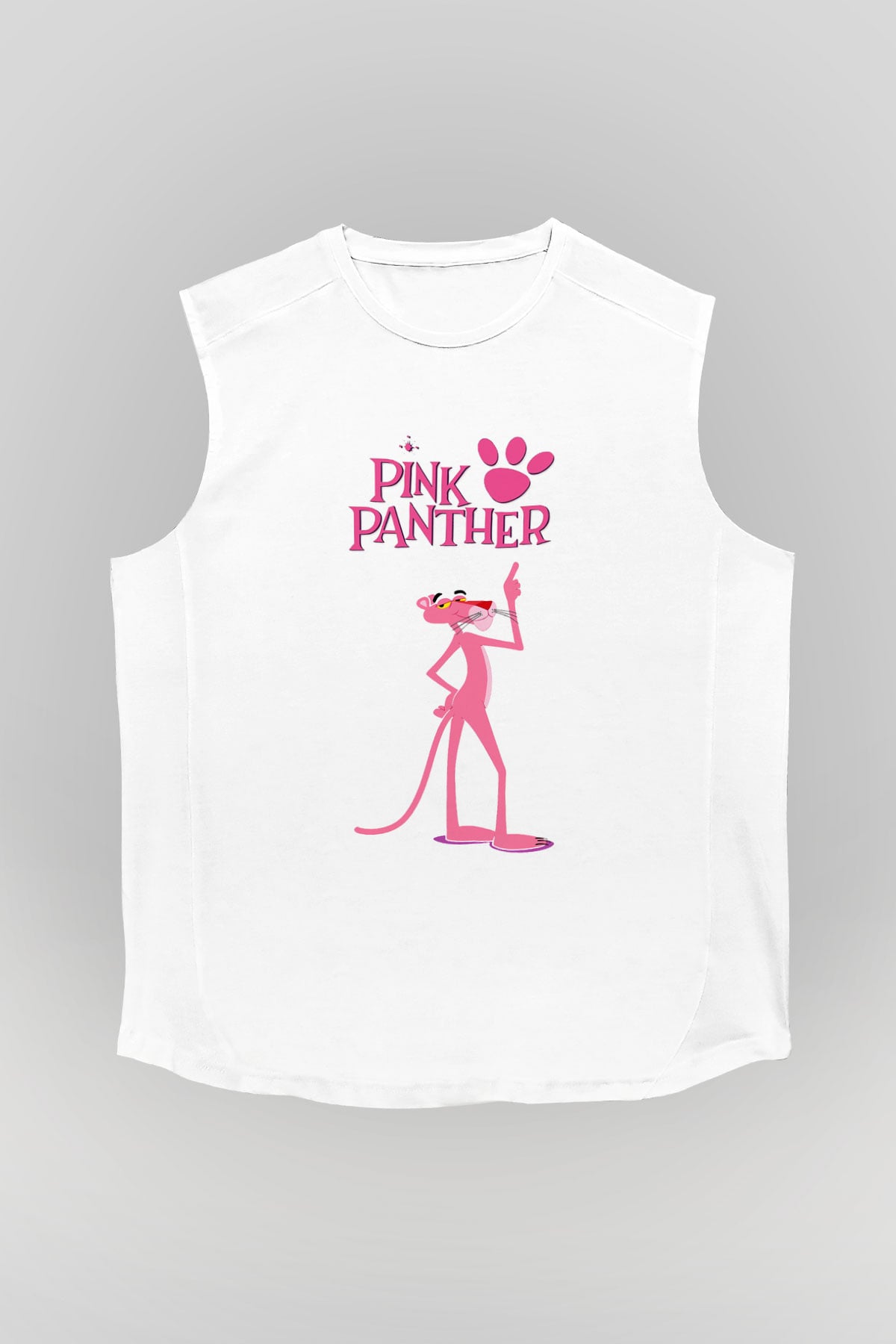 Pink Panther Beyaz Unisex Kolsuz Tişört