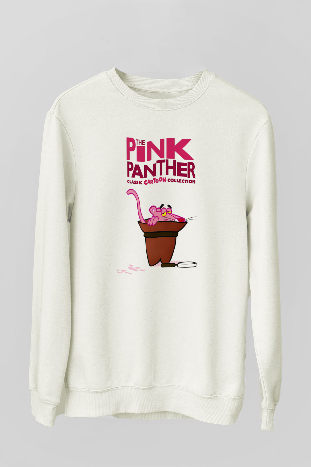 Pink Panther Beyaz Unisex Sweatshirt