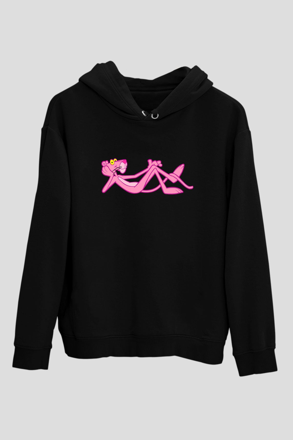 Pink Panther Siyah Unisex Hoodie