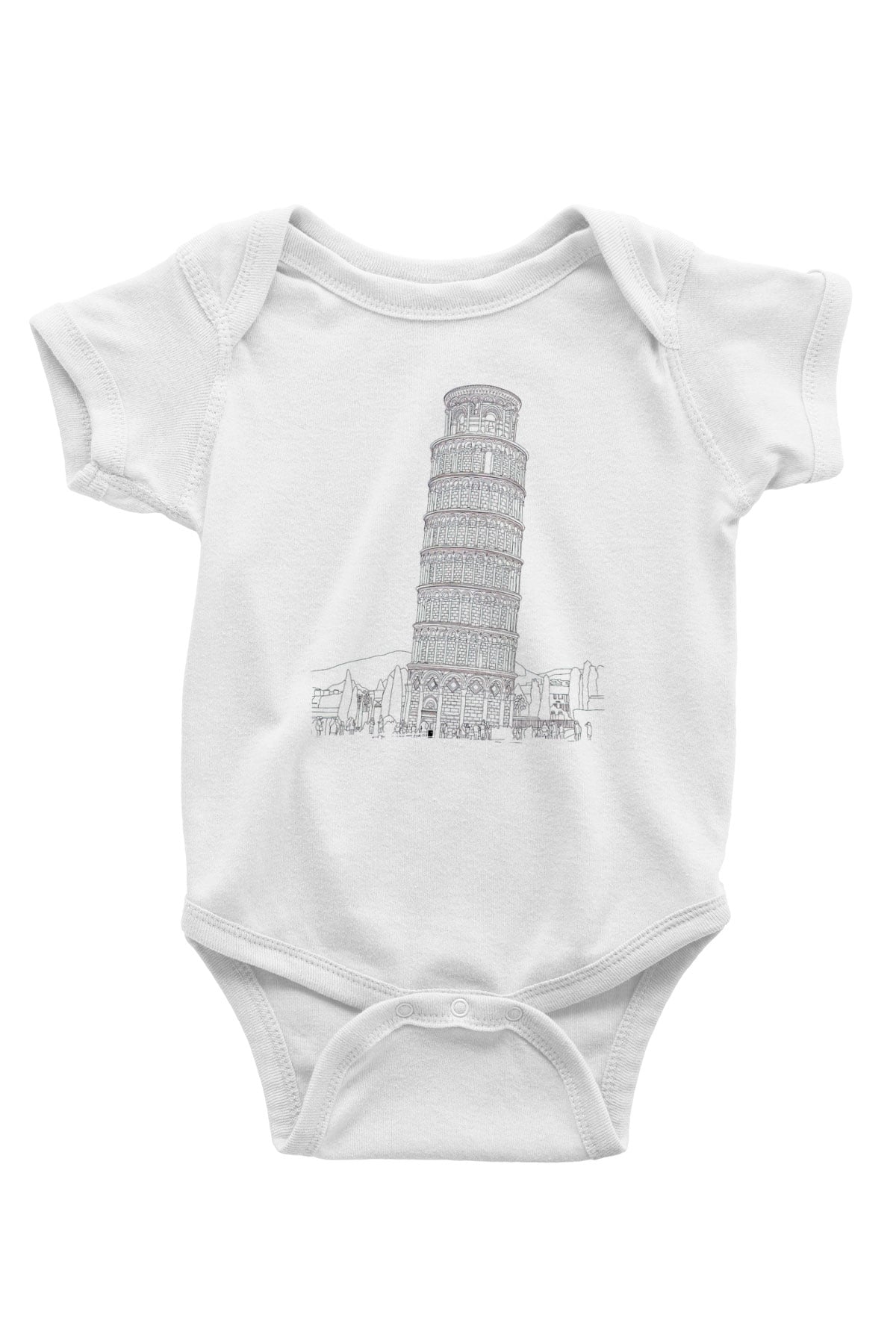 Pisa Kulesi Beyaz Bebek Body - Zıbın