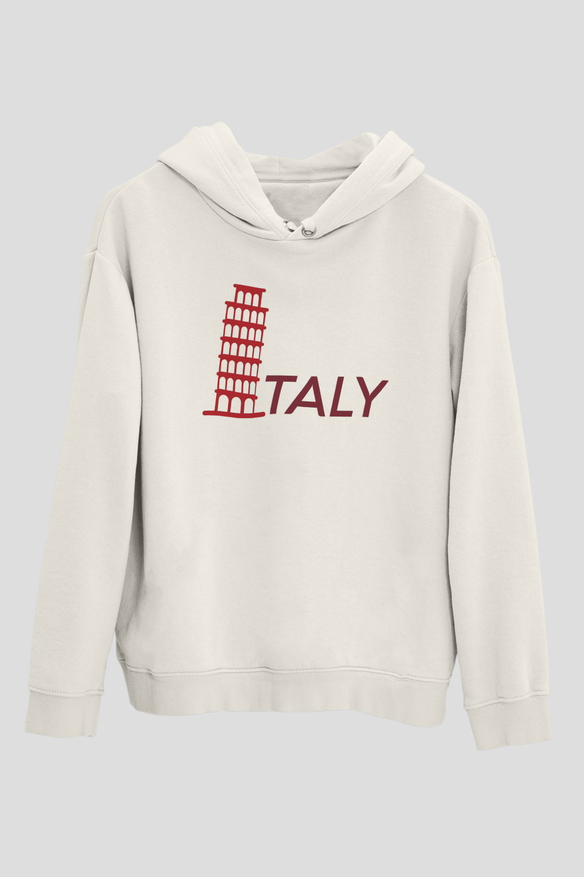 Pisa Kulesi Beyaz Unisex Hoodie