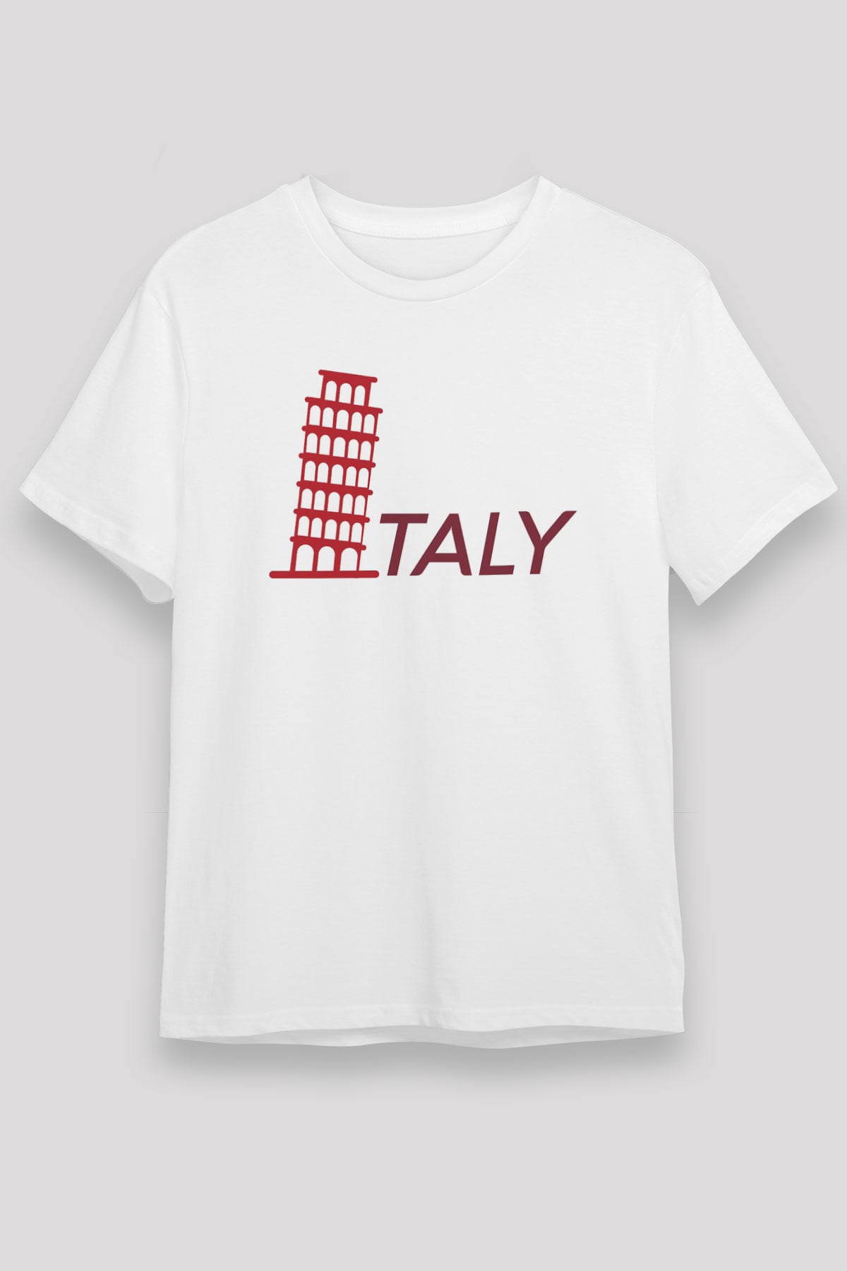 Pisa Kulesi Beyaz Unisex Tişört T-Shirt - TişörtFabrikası