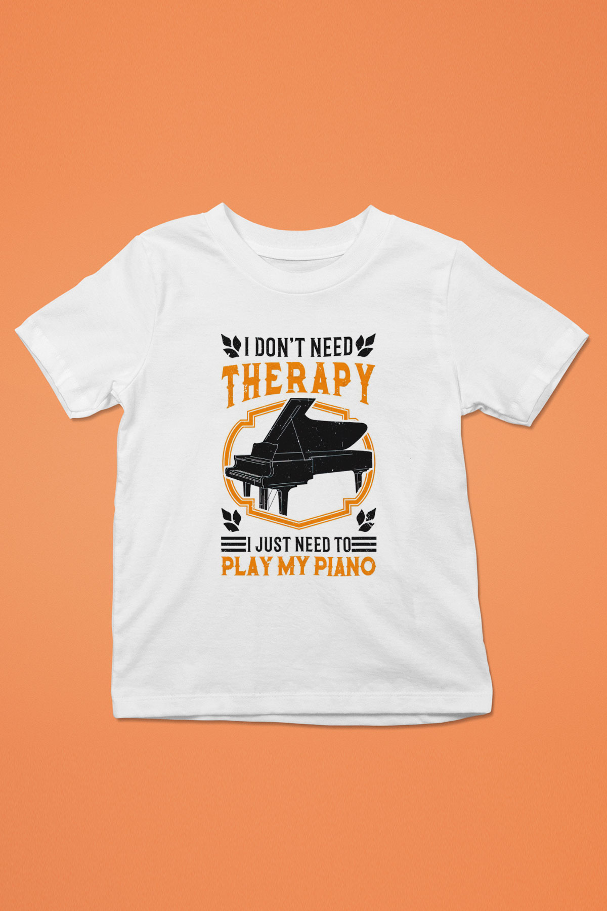 Piyanist Beyaz Unisex Çocuk Tişört