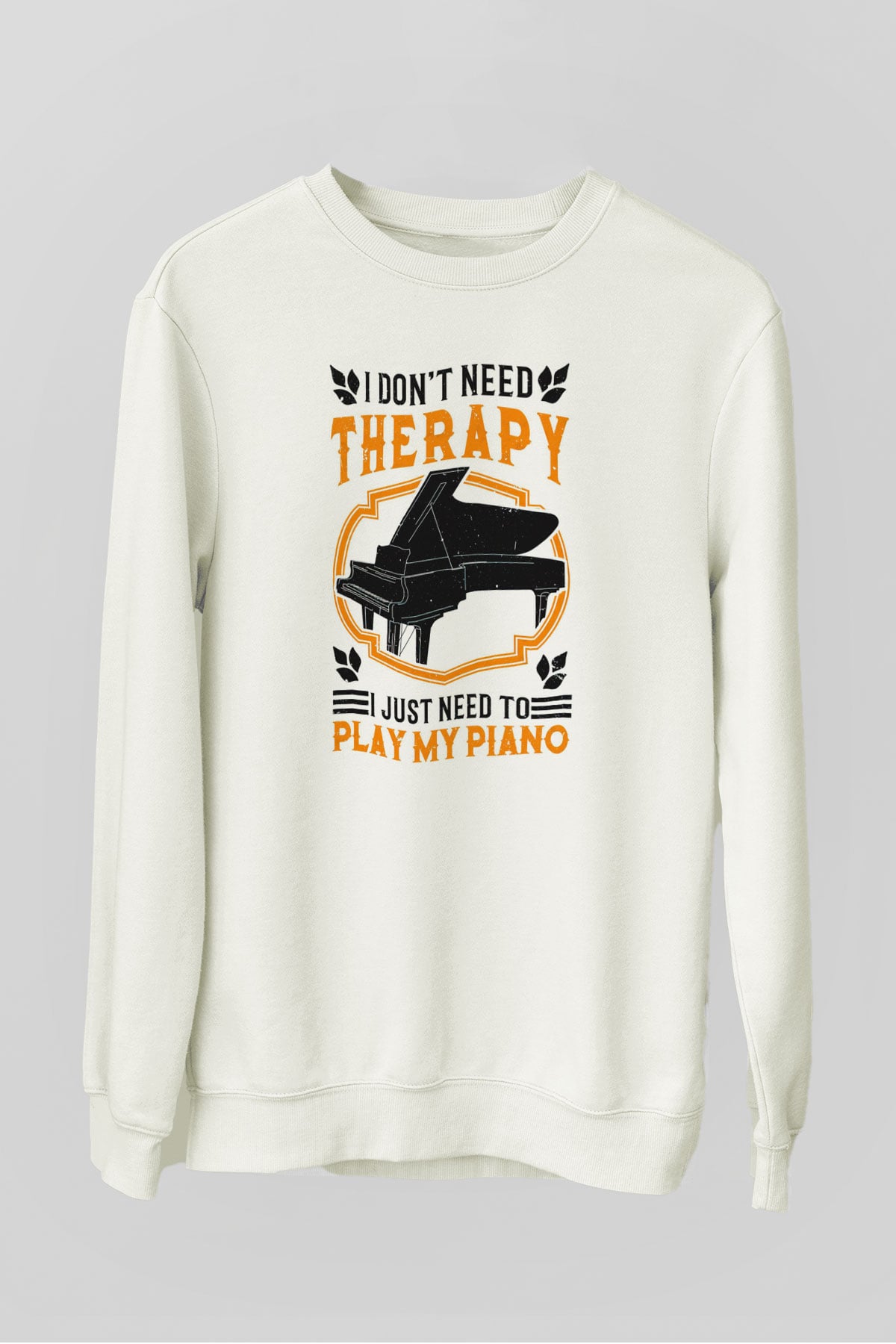 Piyanist Beyaz Unisex Sweatshirt