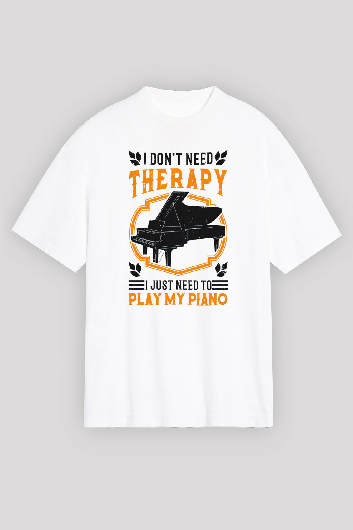 Piyanist Beyaz Unisex Tişört T-Shirt - TişörtFabrikası