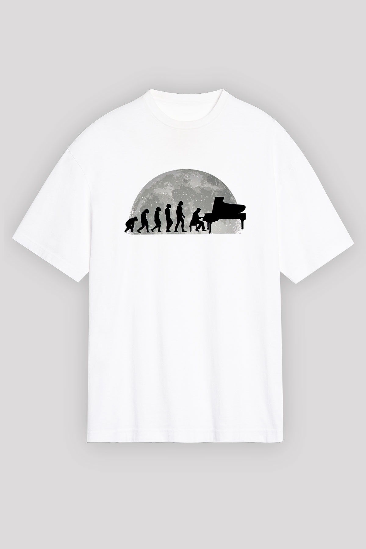 Piyanist Beyaz Unisex Tişört T-Shirt - TişörtFabrikası