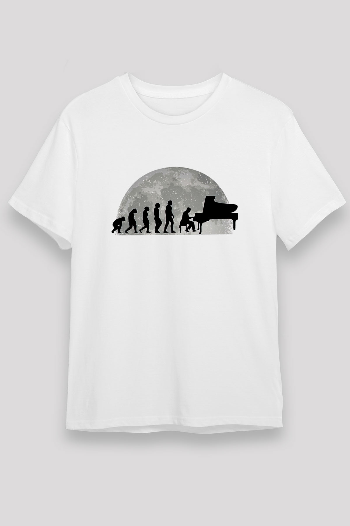 Piyanist Beyaz Unisex Tişört T-Shirt - TişörtFabrikası