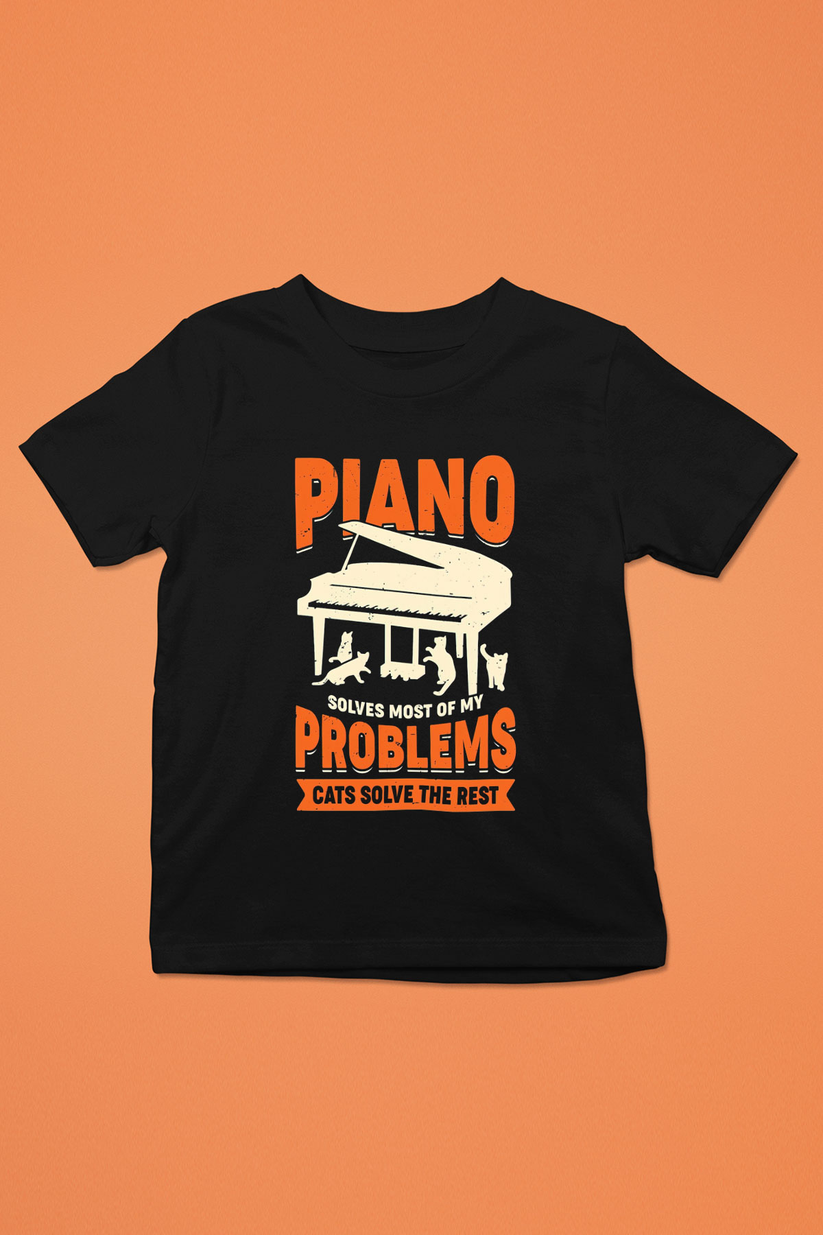 Piyanist Siyah Unisex Çocuk Tişört