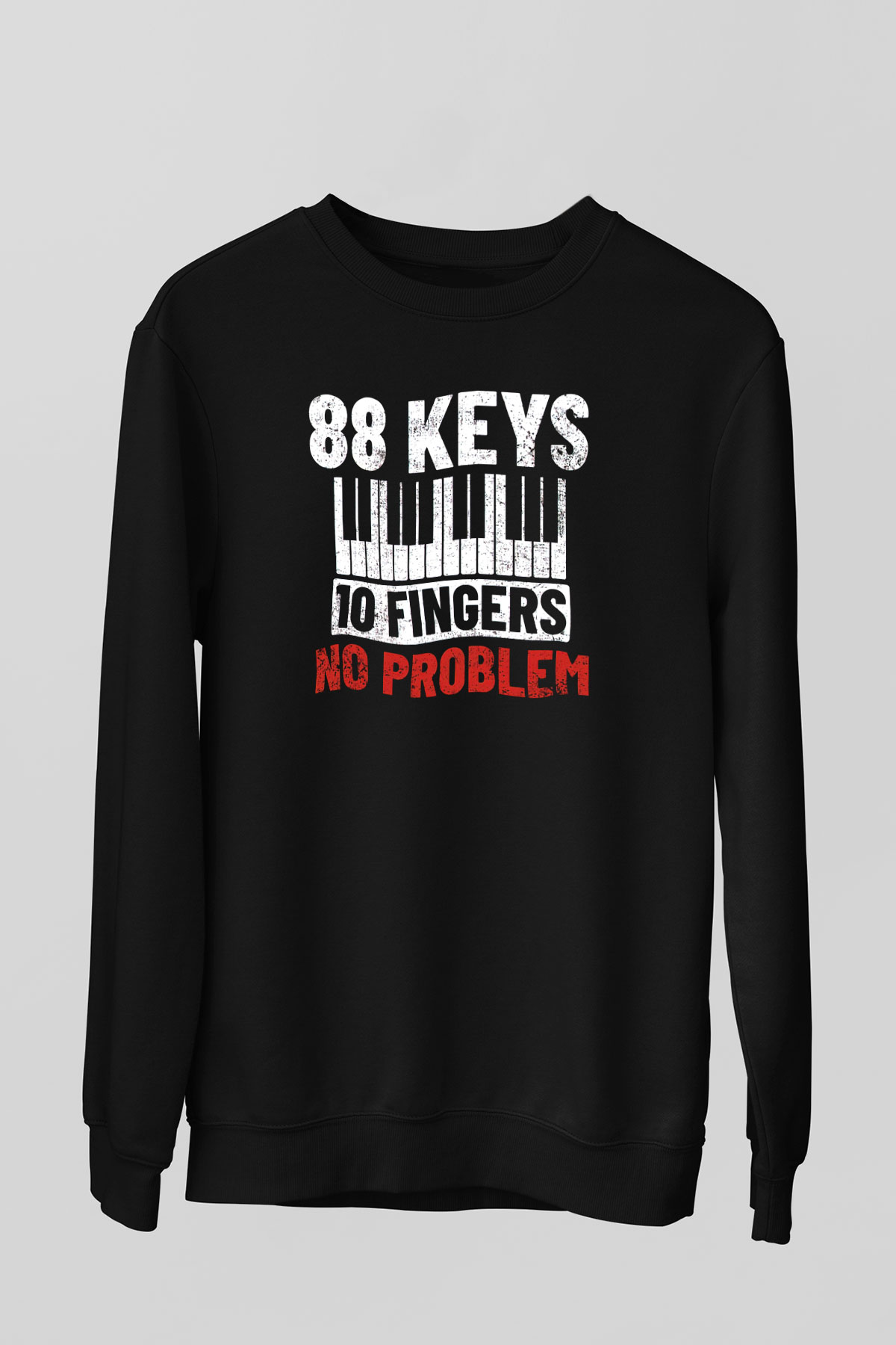 Piyanist Siyah Unisex Sweatshirt