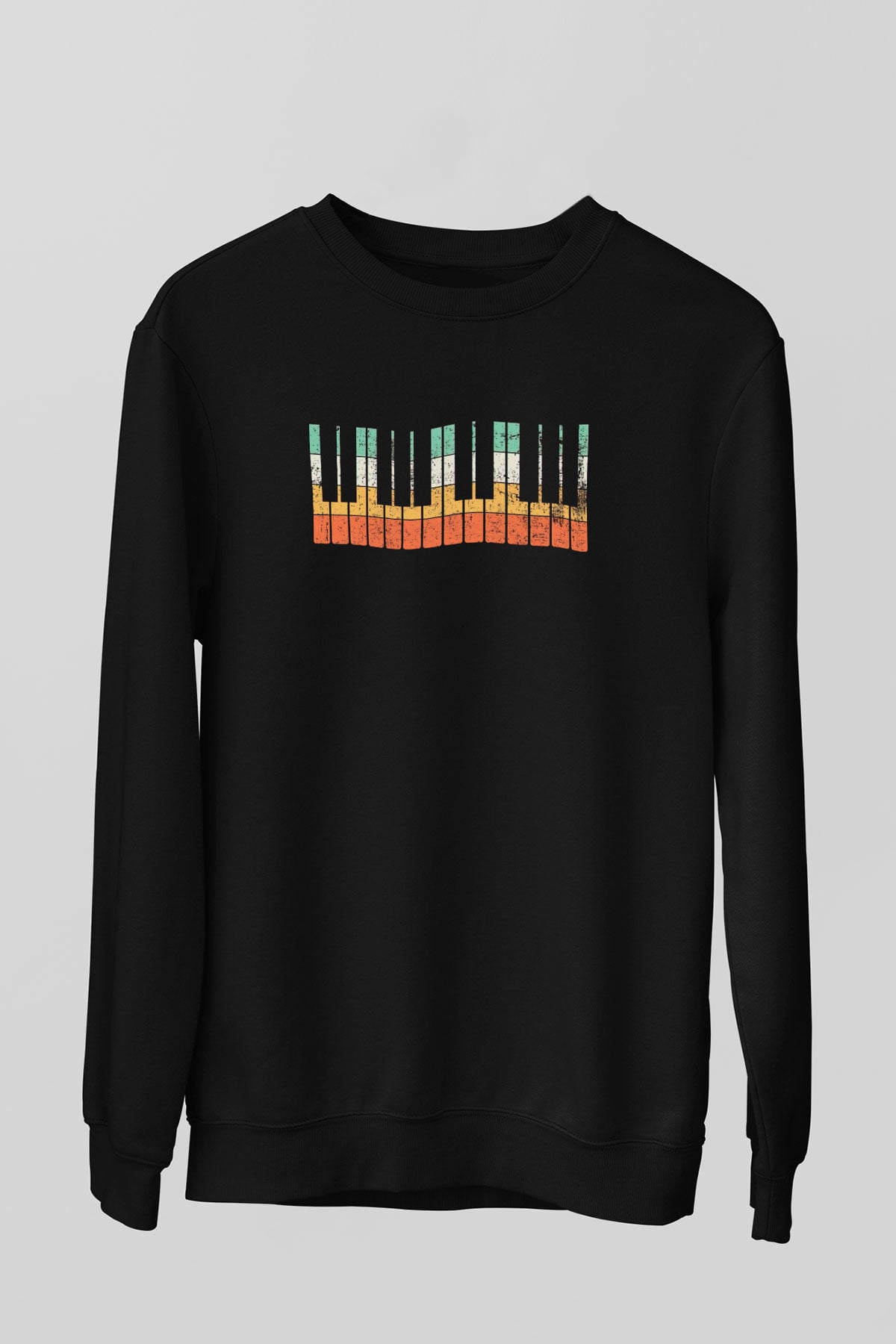 Piyanist Siyah Unisex Sweatshirt