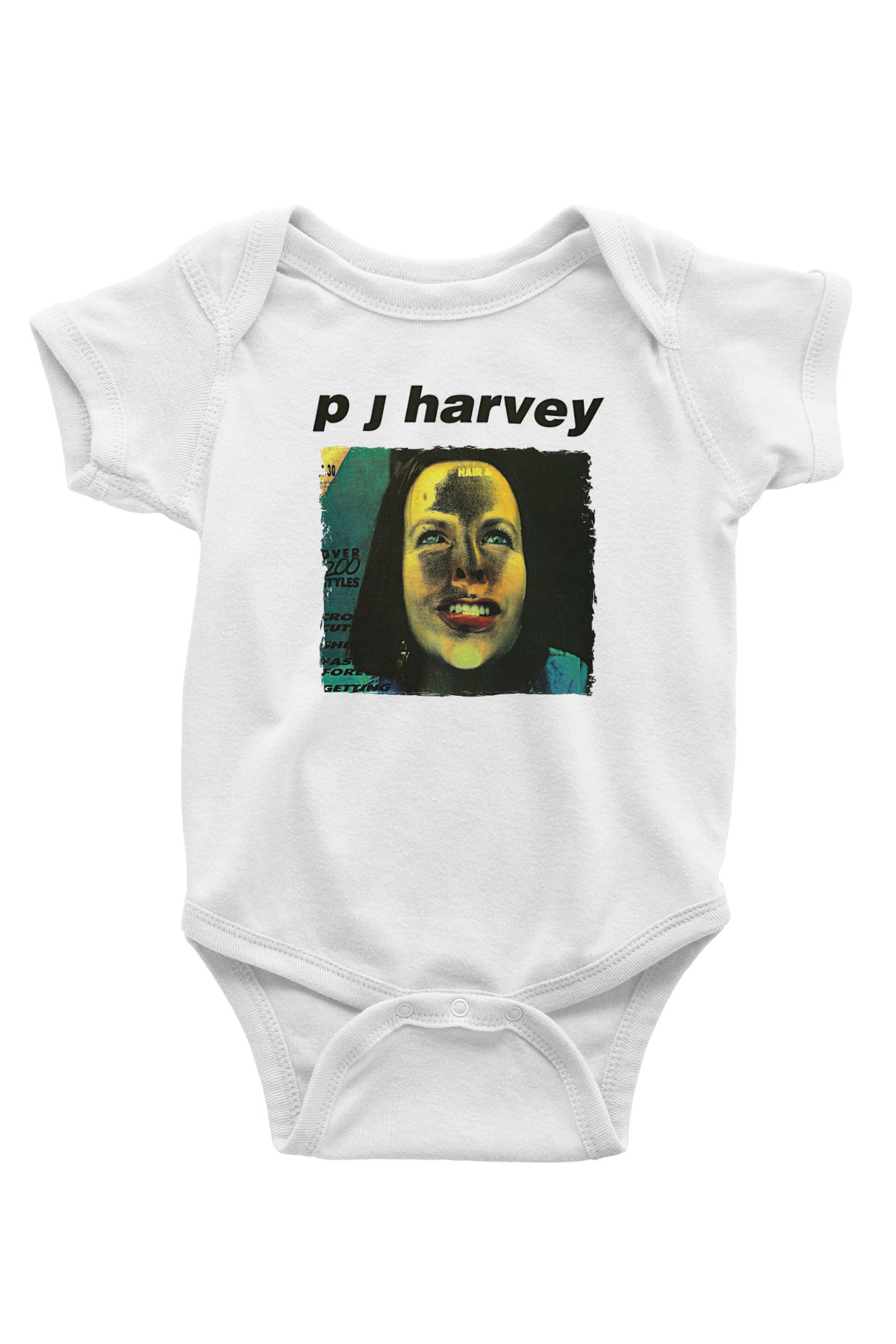 Pj Harvey Baskılı Beyaz Unisex Bebek Body - Zıbın