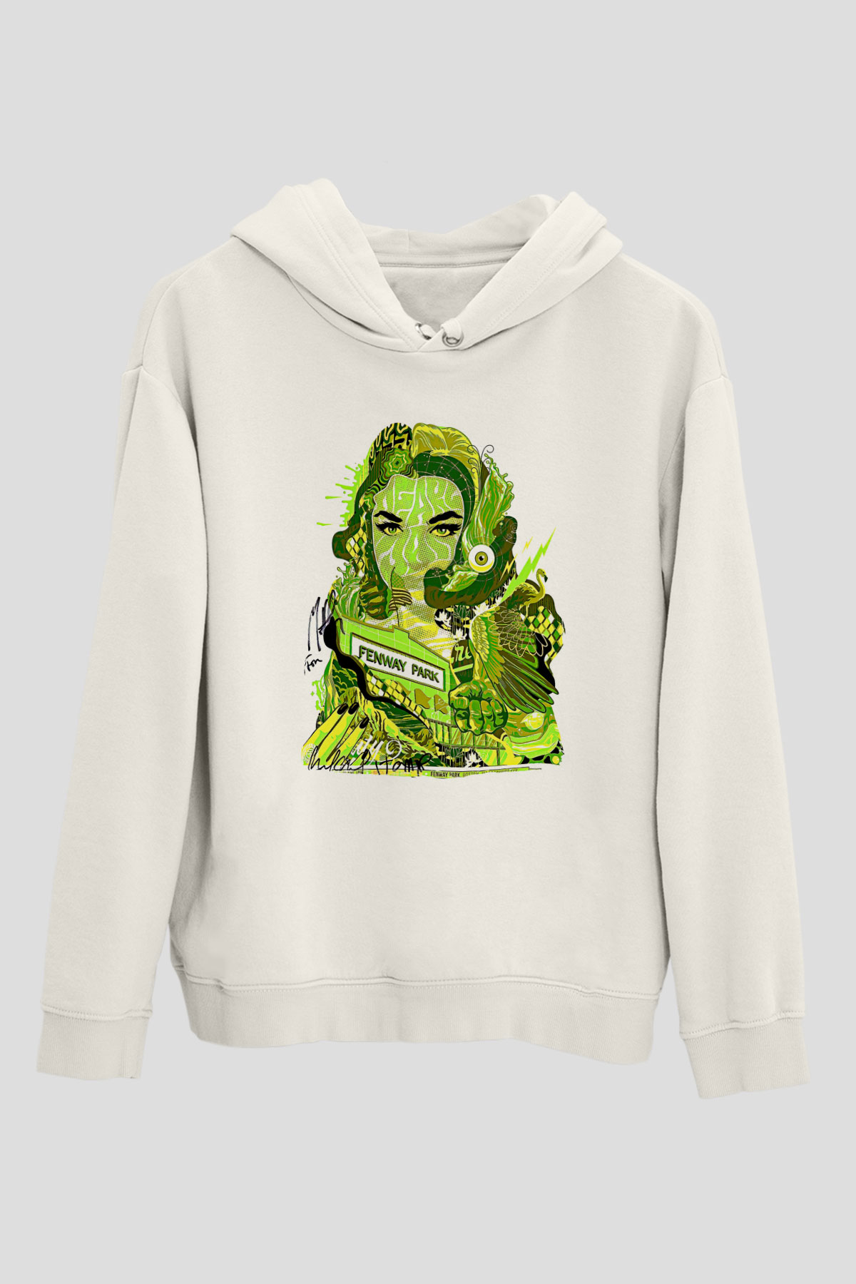 Pj Harvey Baskılı Beyaz Unisex Kapüşonlu Sweatshirt
