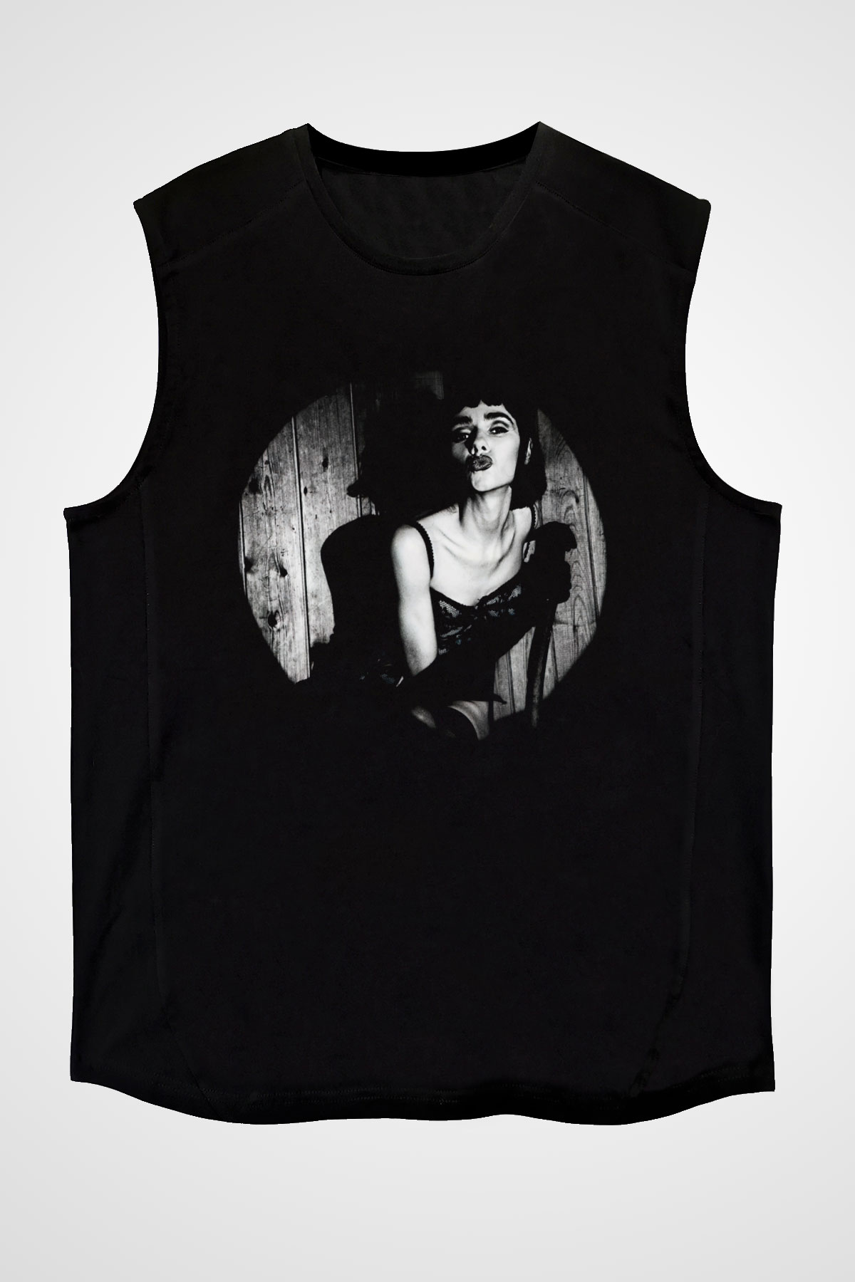 Pj Harvey Baskılı Unisex Siyah Kolsuz Tişört - Tshirt