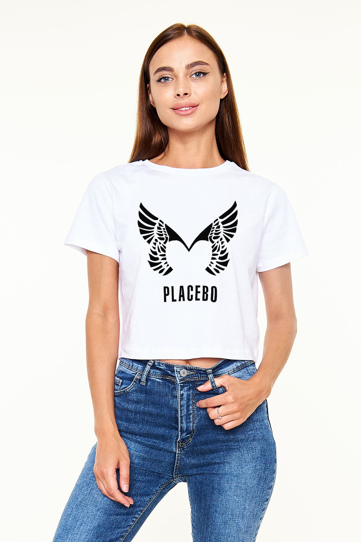 Placebo Beyaz Croptop Tişört