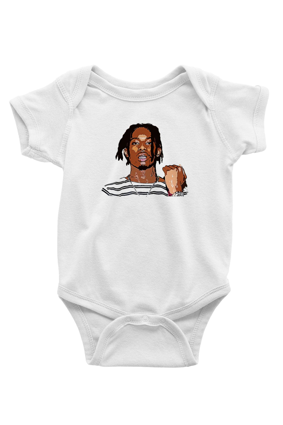 Playboi Carti Baskılı Beyaz Unisex Bebek Body - Zıbın