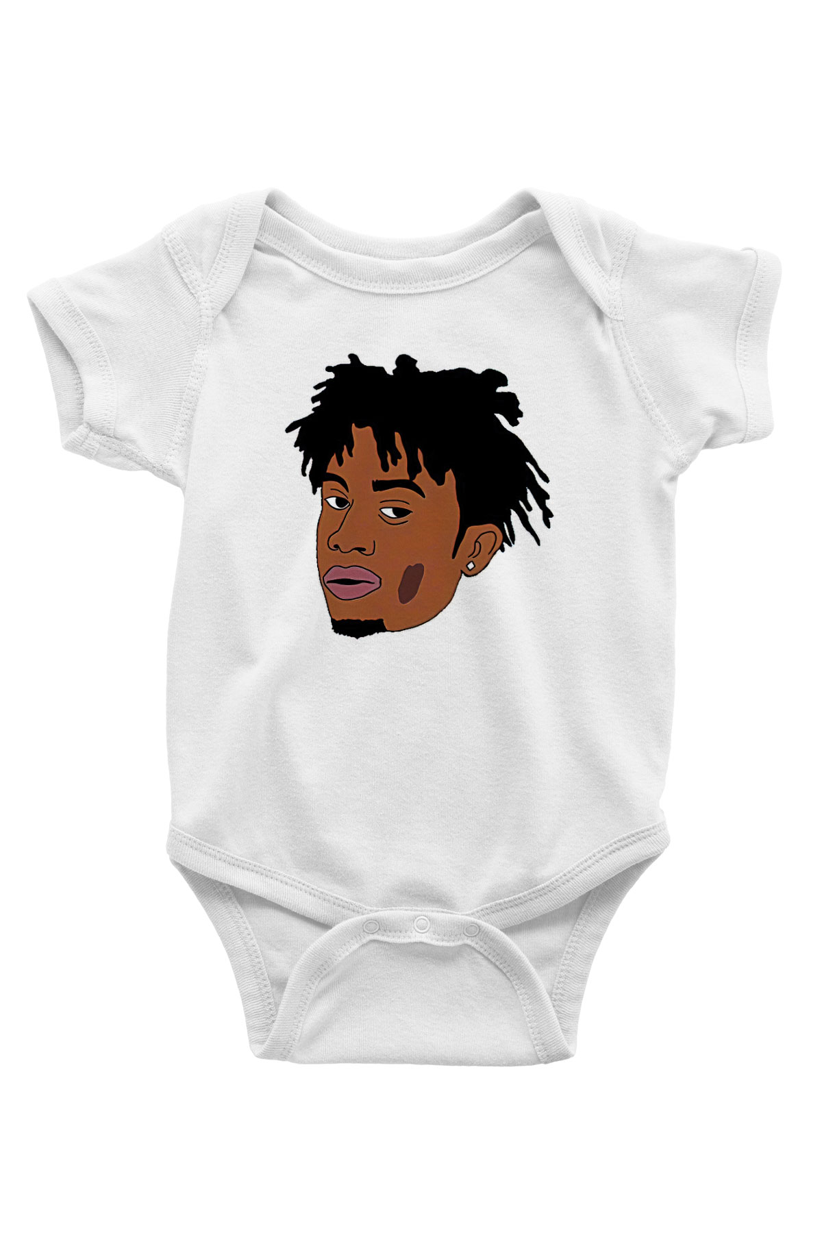 Playboi Carti Baskılı Beyaz Unisex Bebek Body - Zıbın