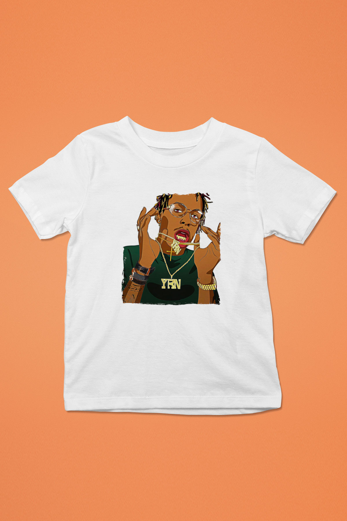 Playboi Carti Baskılı Beyaz Unisex Beyaz Çocuk Tişört - Tshirt