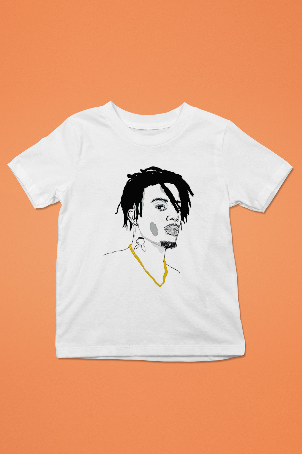 Playboi Carti Baskılı Beyaz Unisex Beyaz Çocuk Tişört - Tshirt