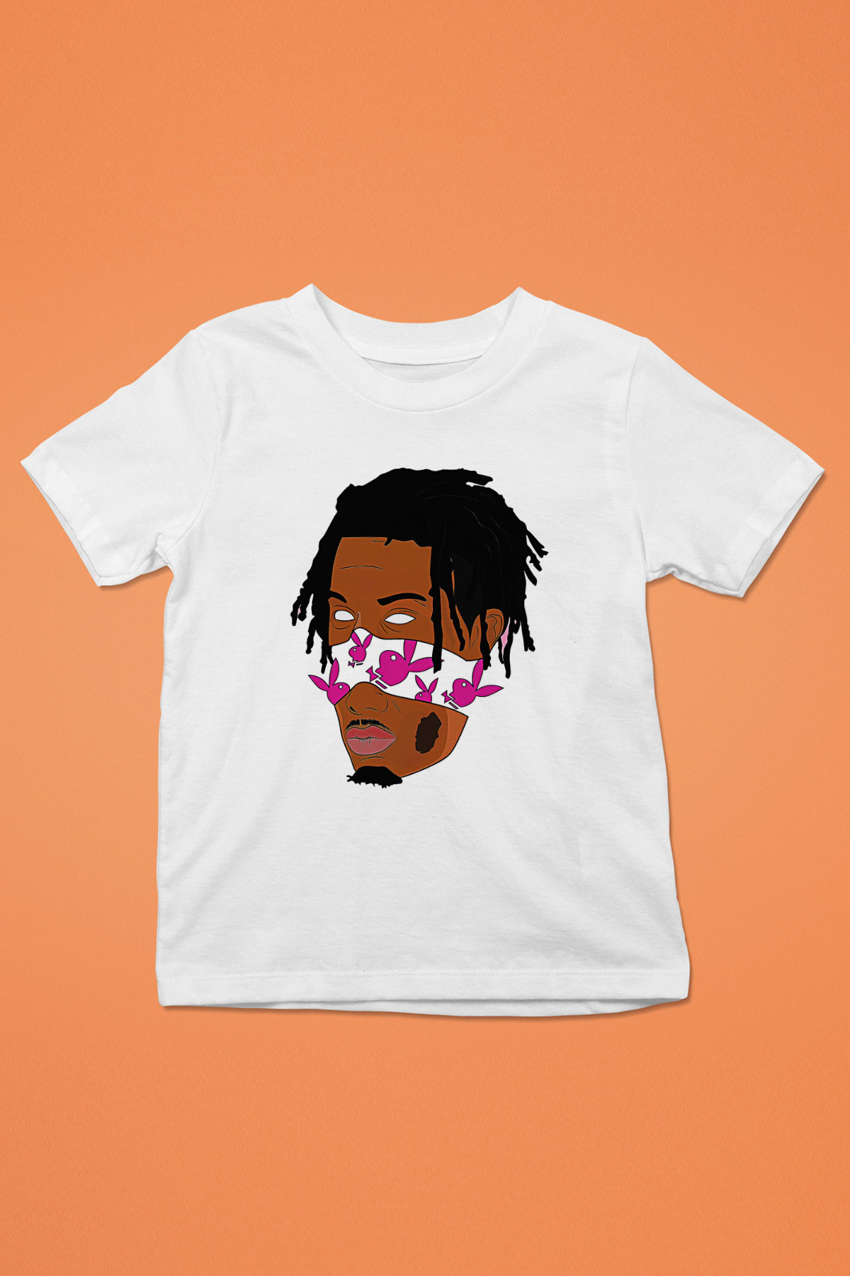 Playboi Carti Baskılı Beyaz Unisex Beyaz Çocuk Tişört - Tshirt