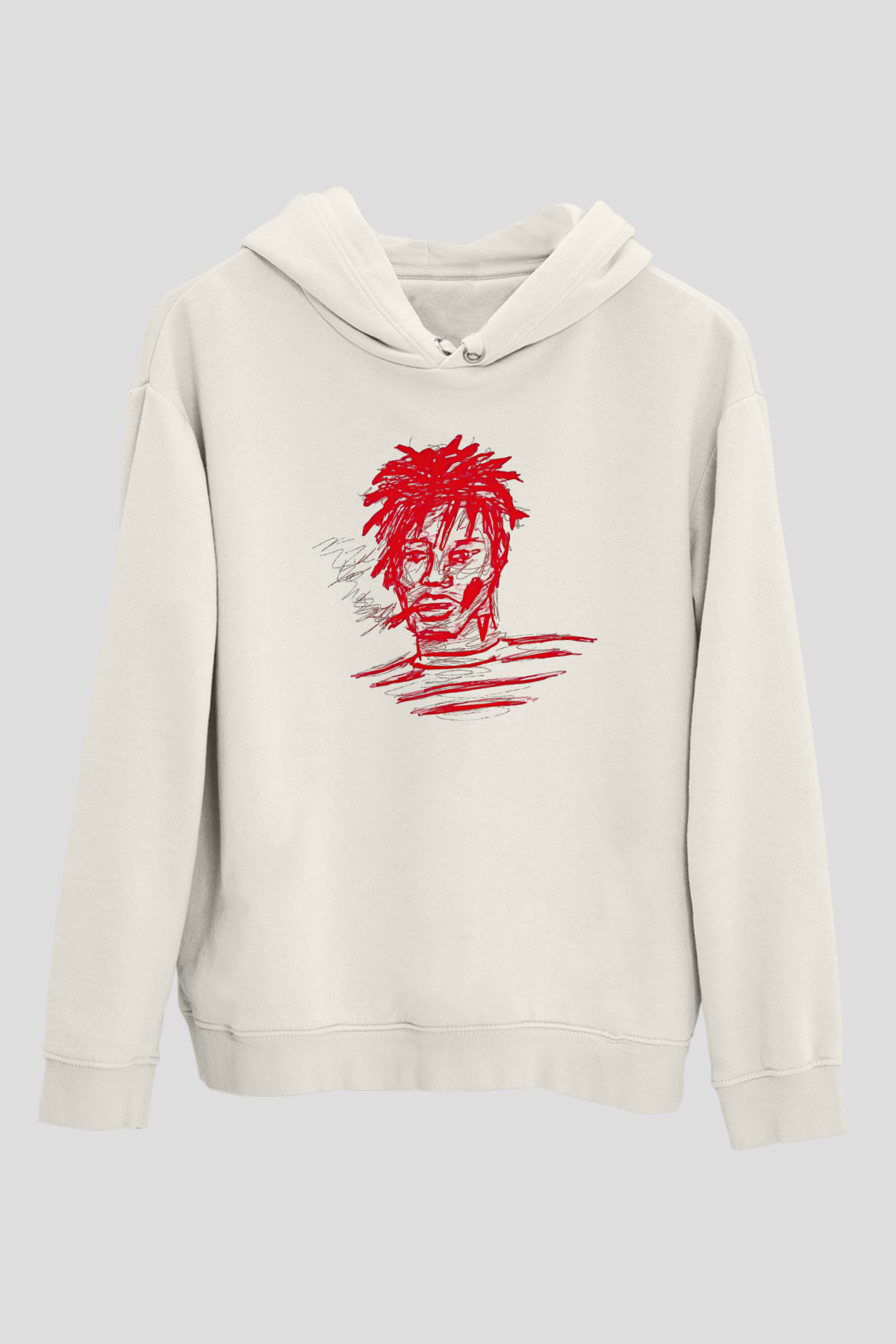 Playboi Carti Baskılı Beyaz Unisex Kapüşonlu Sweatshirt