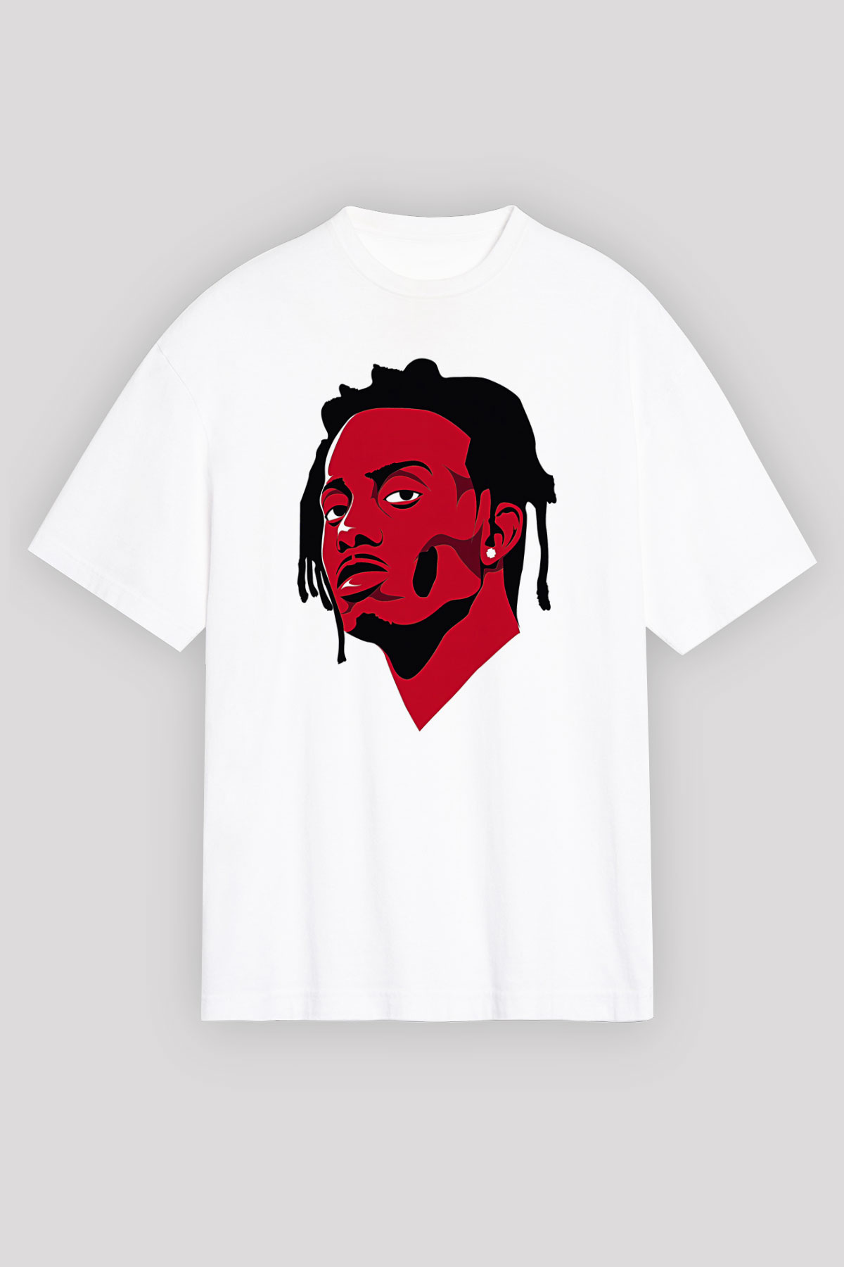 Playboi Carti Baskılı Beyaz Unisex Oversize Tişört - Tshirt