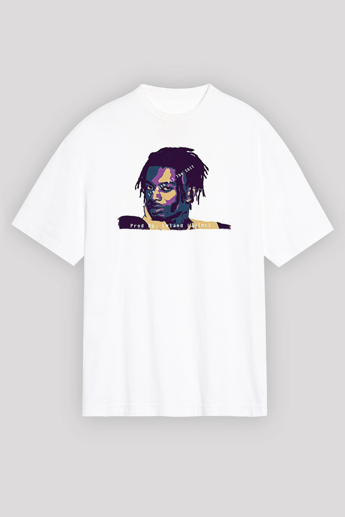 Playboi Carti Baskılı Beyaz Unisex Oversize Tişört - Tshirt