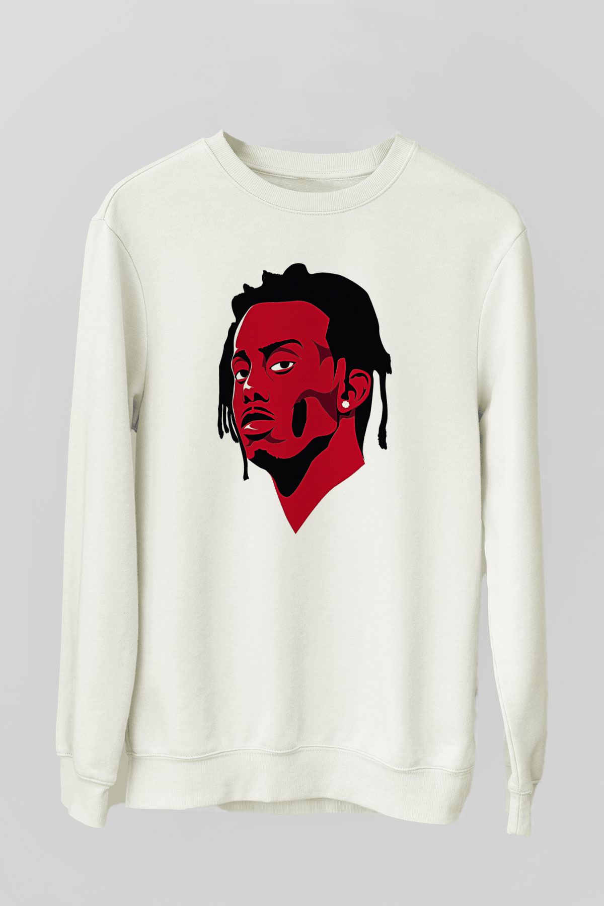 Playboi Carti Baskılı Beyaz Unisex Sweatshirt
