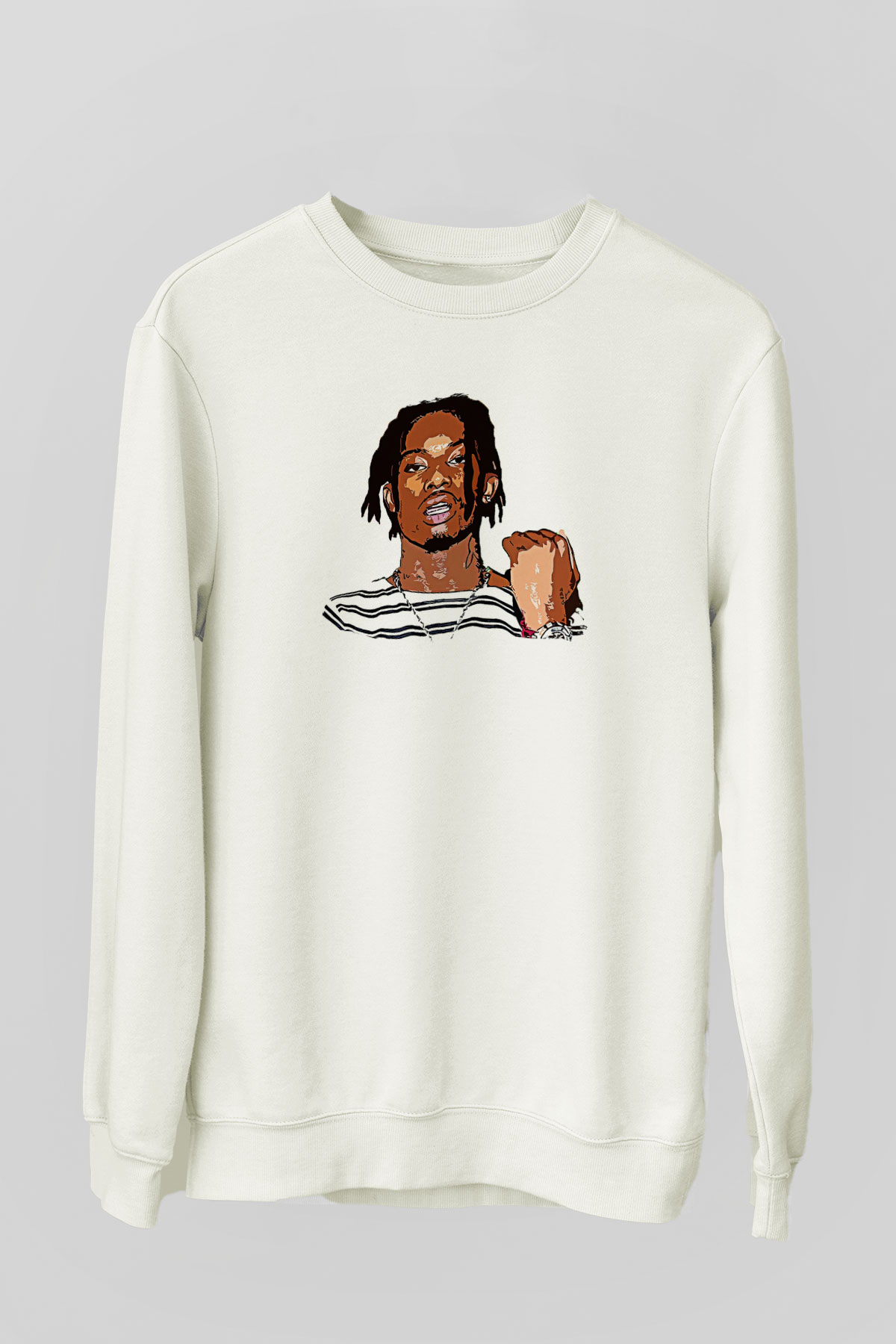 Playboi Carti Baskılı Beyaz Unisex Sweatshirt