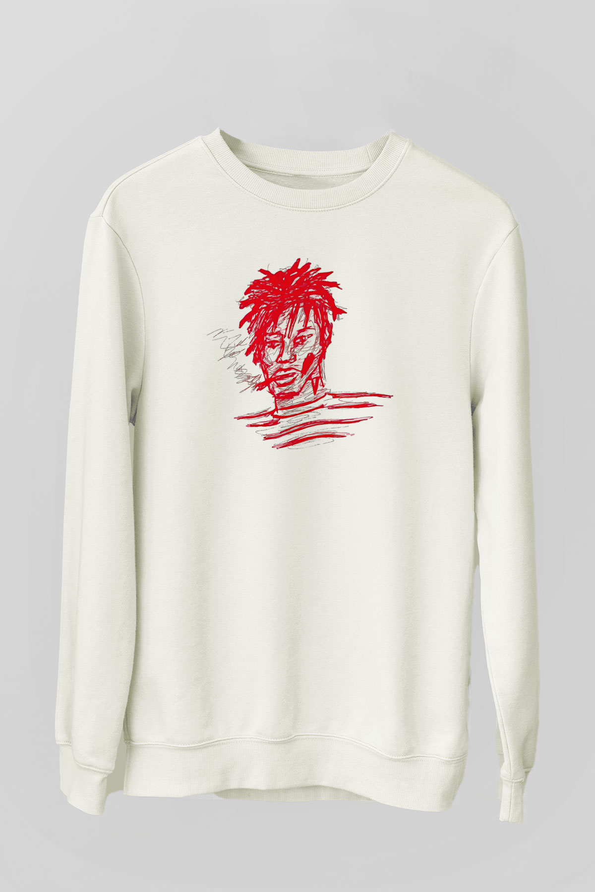 Playboi Carti Baskılı Beyaz Unisex Sweatshirt