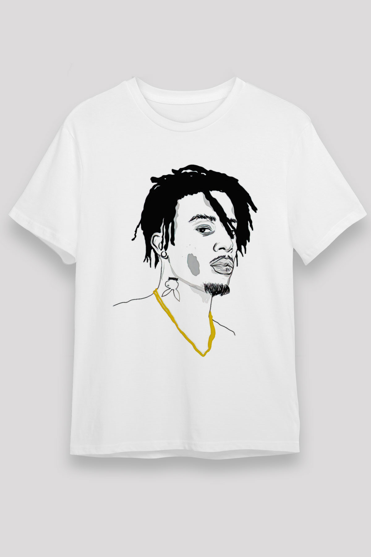 Playboi Carti Baskılı Unisex Beyaz Tişört - Tshirt