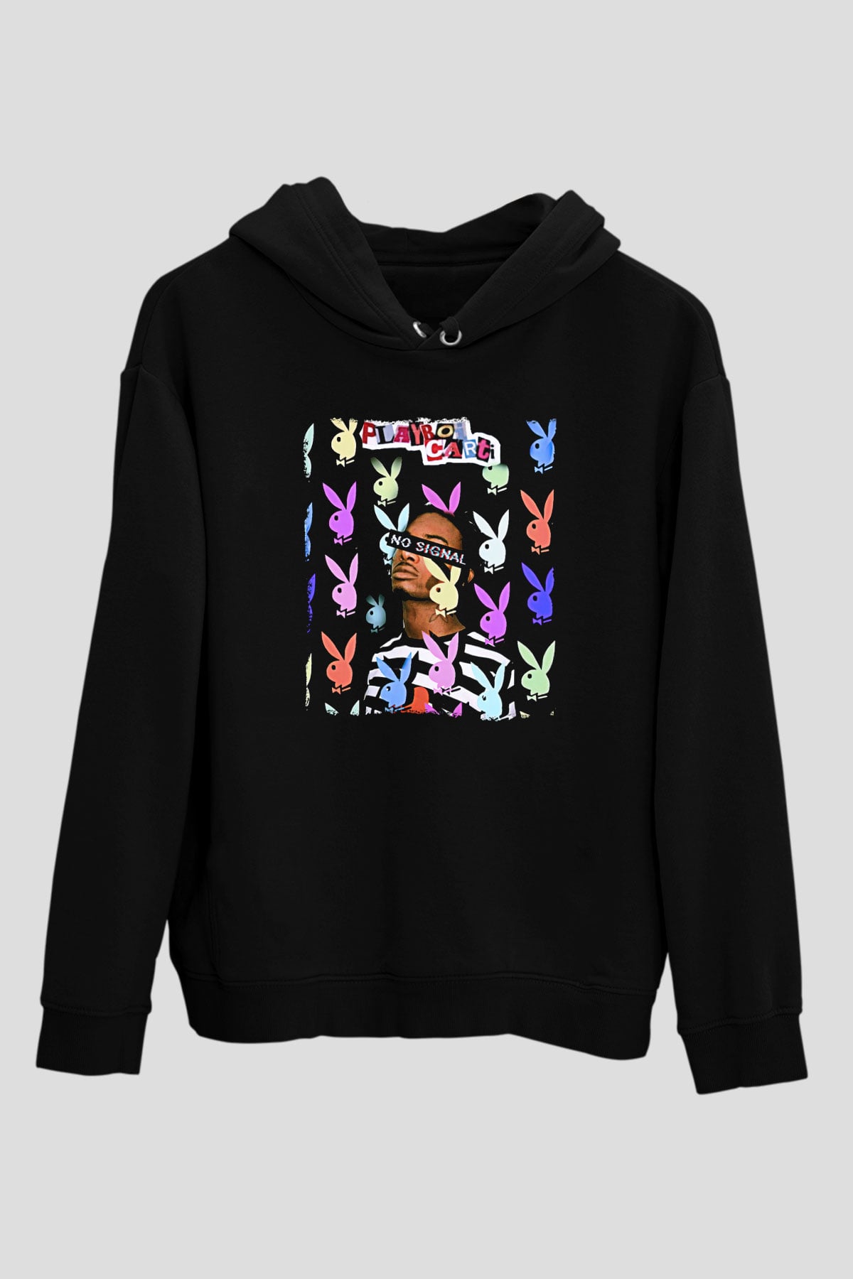 Playboi Carti Baskılı Unisex Siyah Hoodie