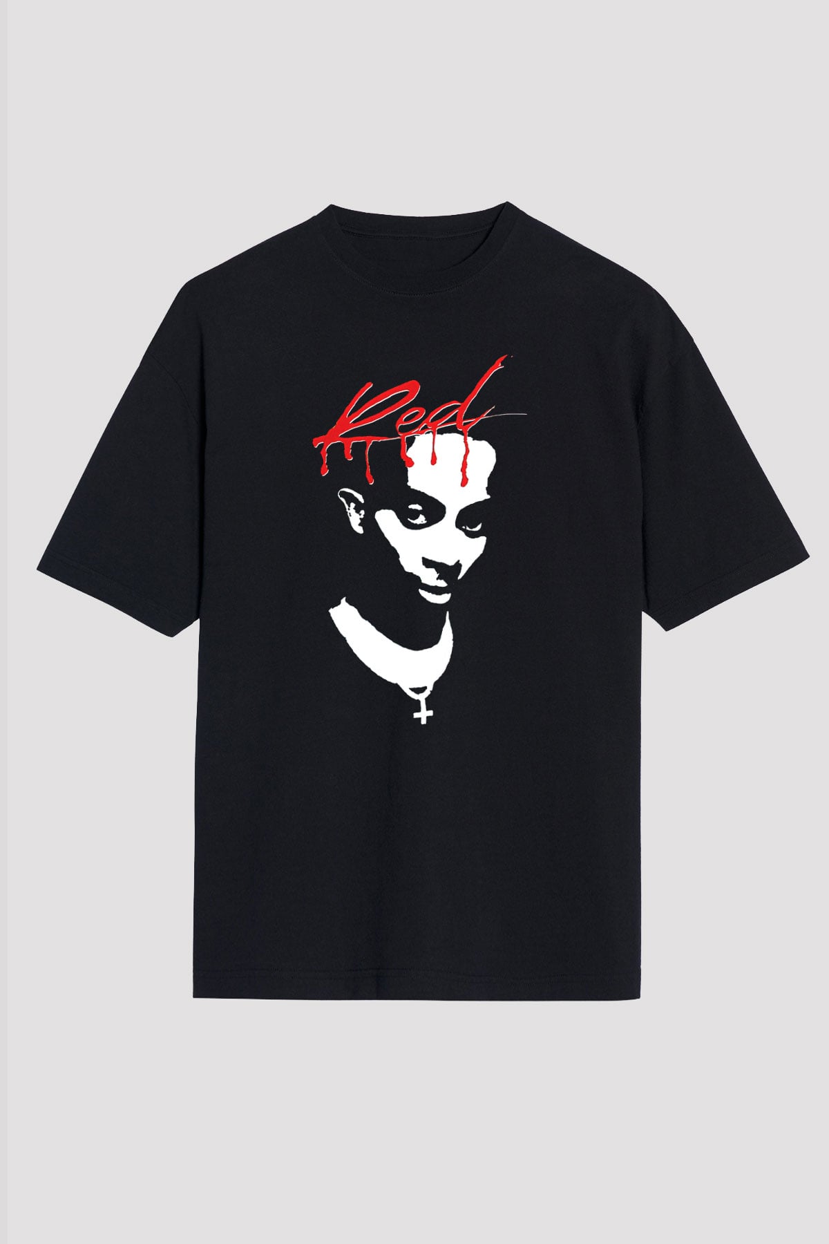Playboi Carti Baskılı Unisex Siyah Oversize Tişört - Tshirt