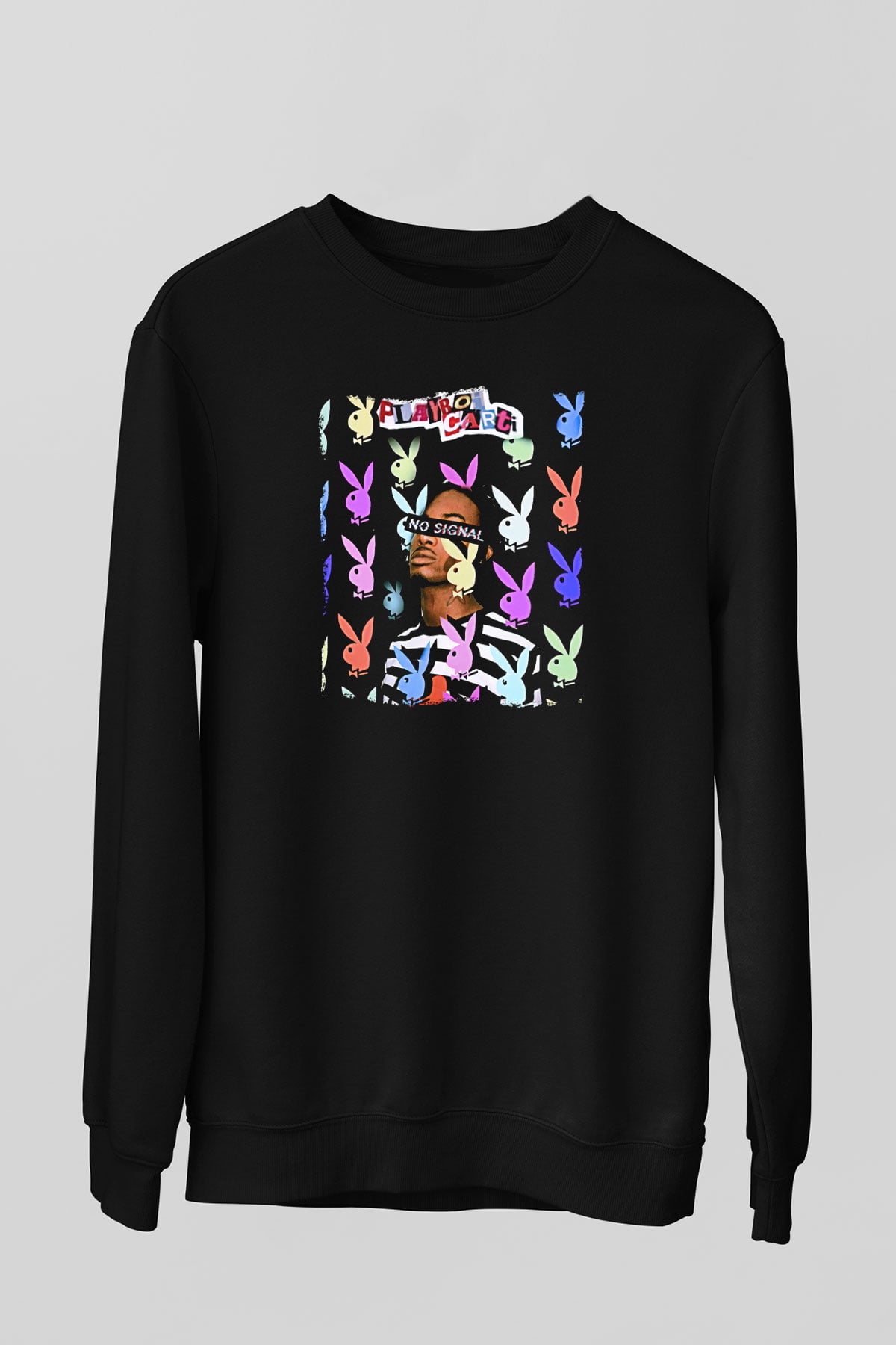 Playboi Carti Baskılı Unisex Siyah Sweatshirt