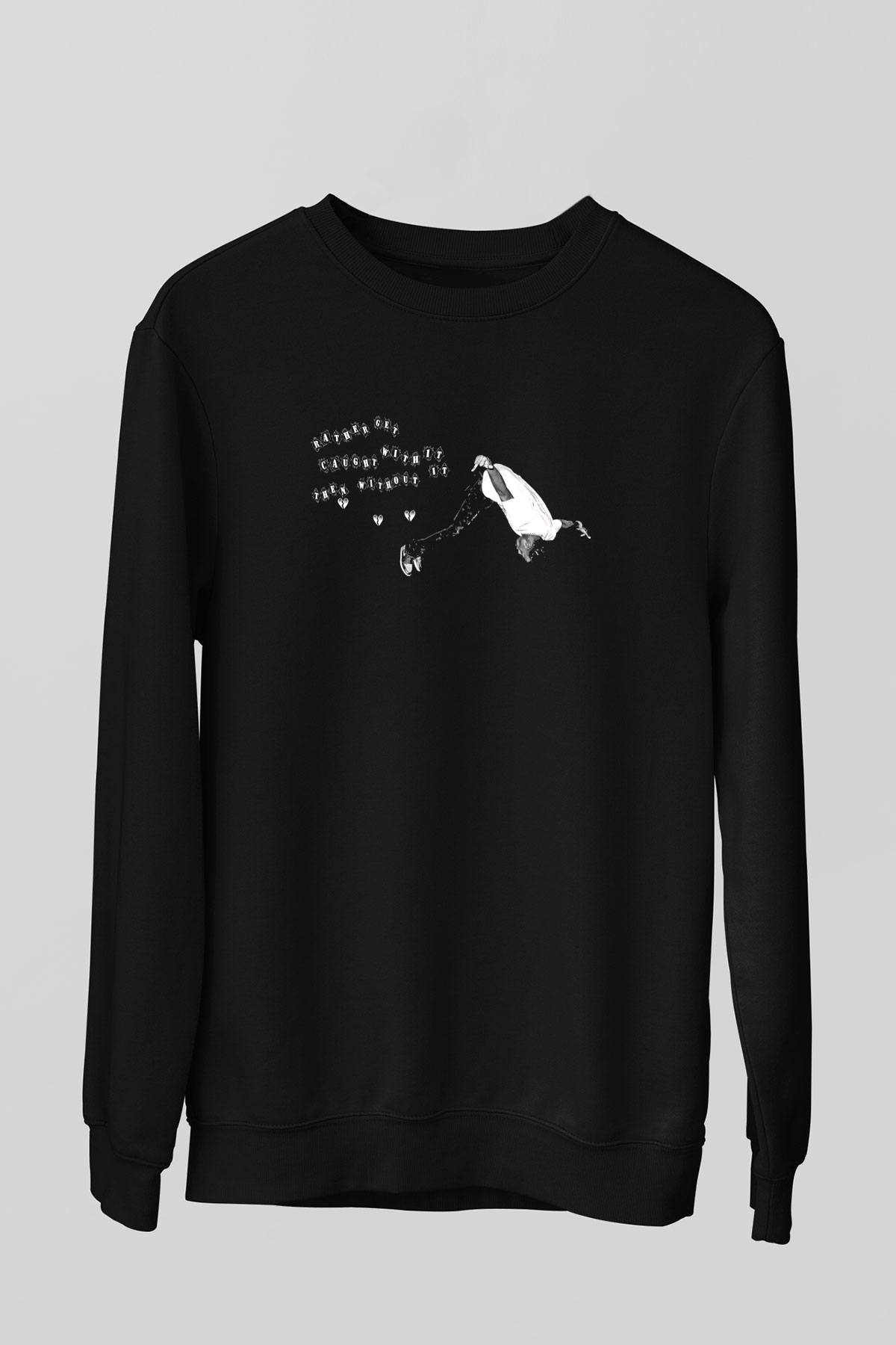 Playboi Carti Baskılı Unisex Siyah Sweatshirt
