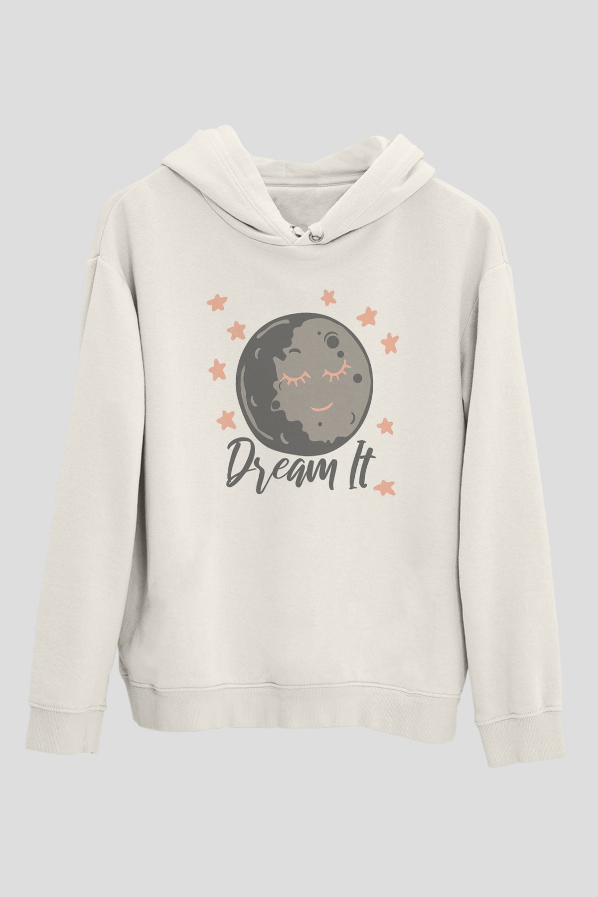 Plüton Beyaz Unisex Hoodie