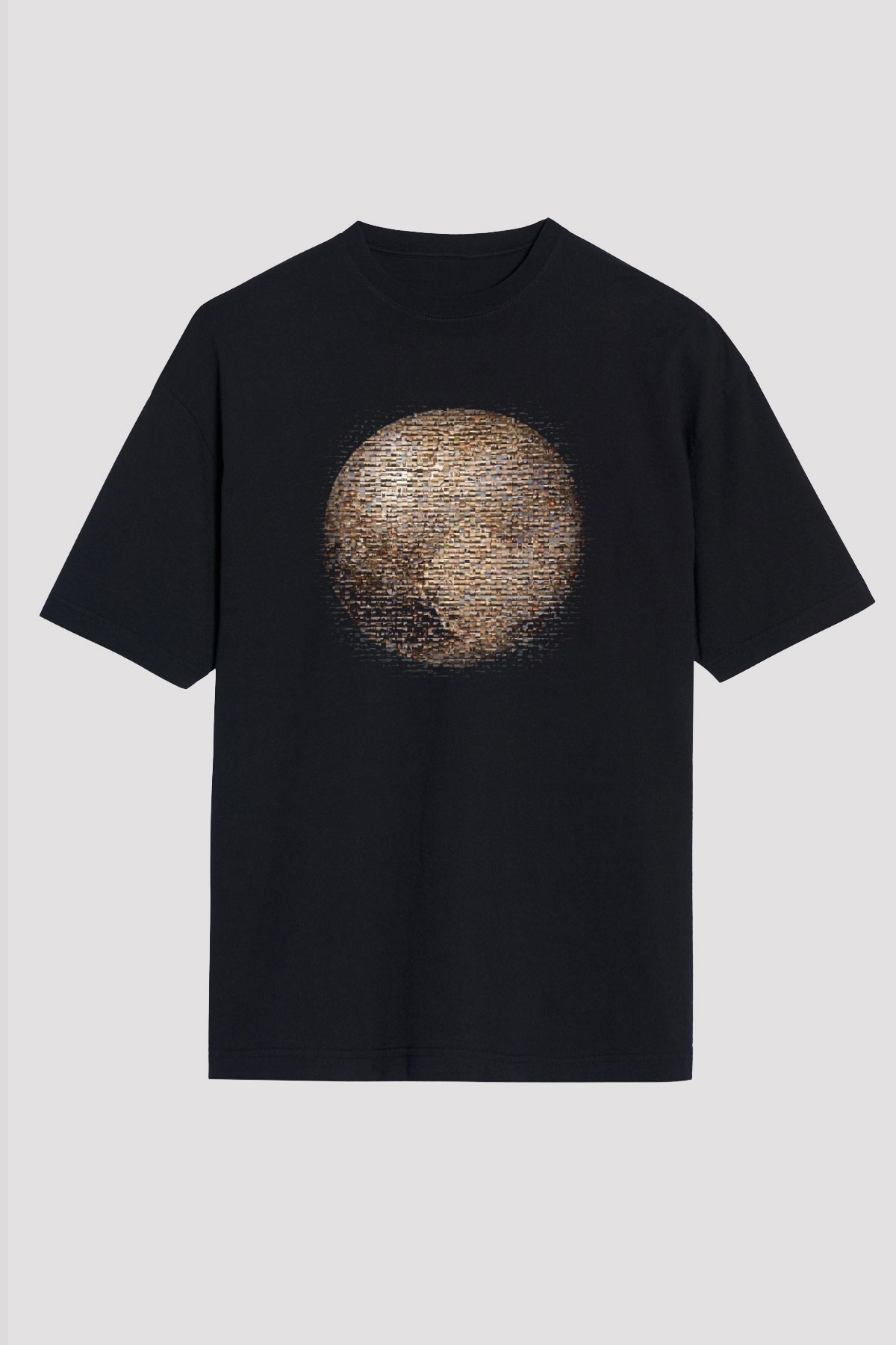 Plüton Siyah Unisex Tişört T-Shirt - TişörtFabrikası